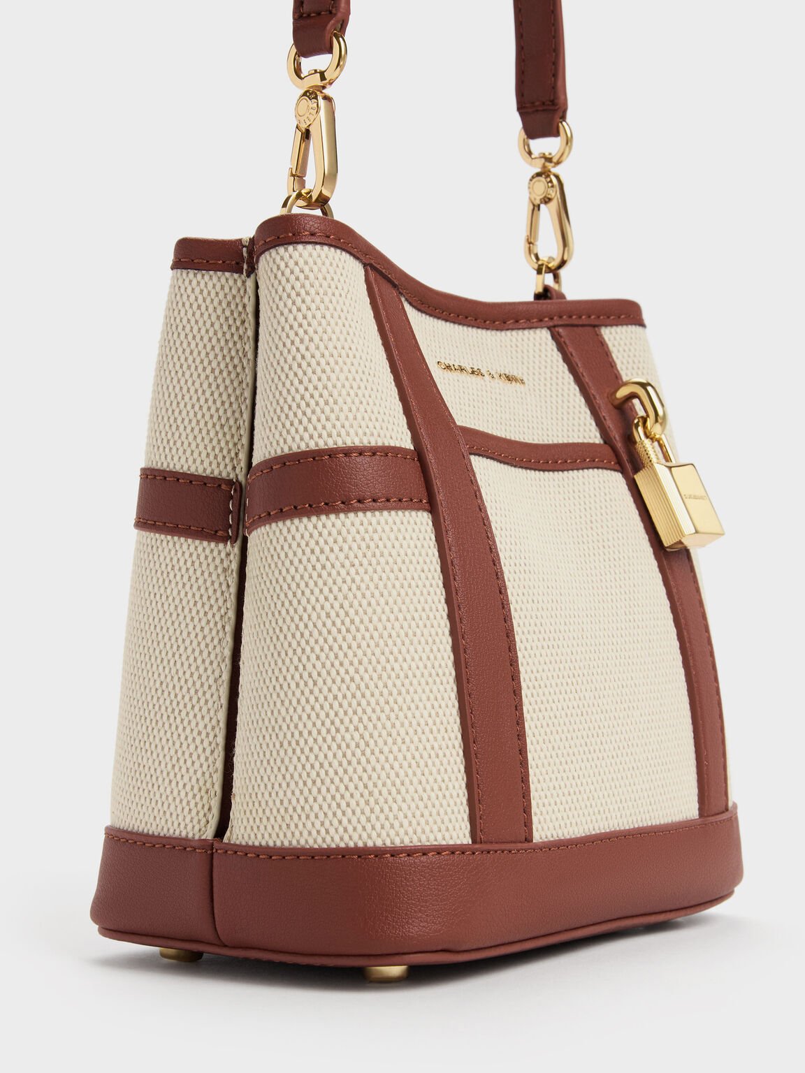 Scottie スコッティー キャンバスバケットバッグ, ブリック, hi-res