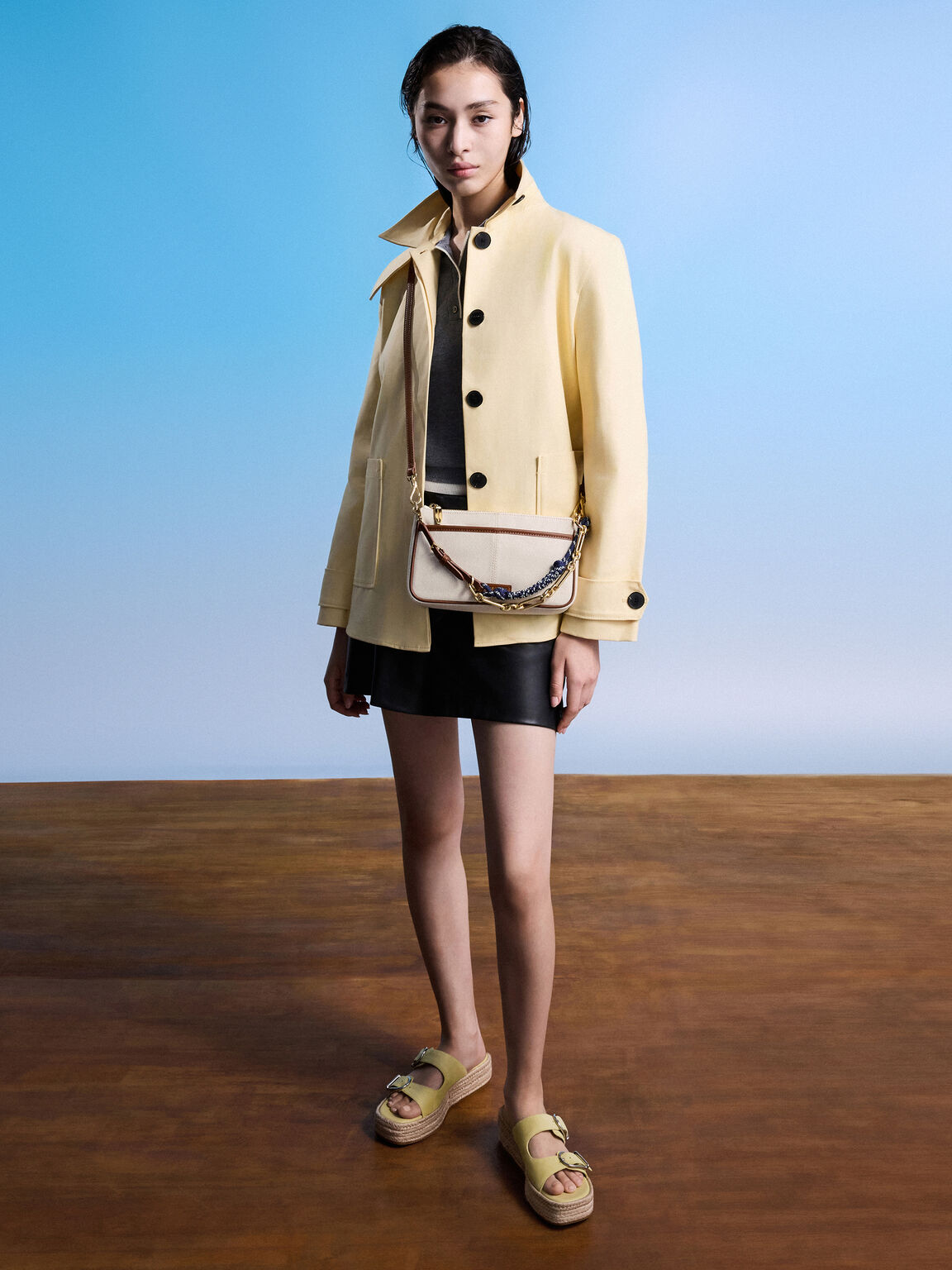 Addison アディソン キャンバスノットロープショルダーバッグ, トープキャンバス, hi-res