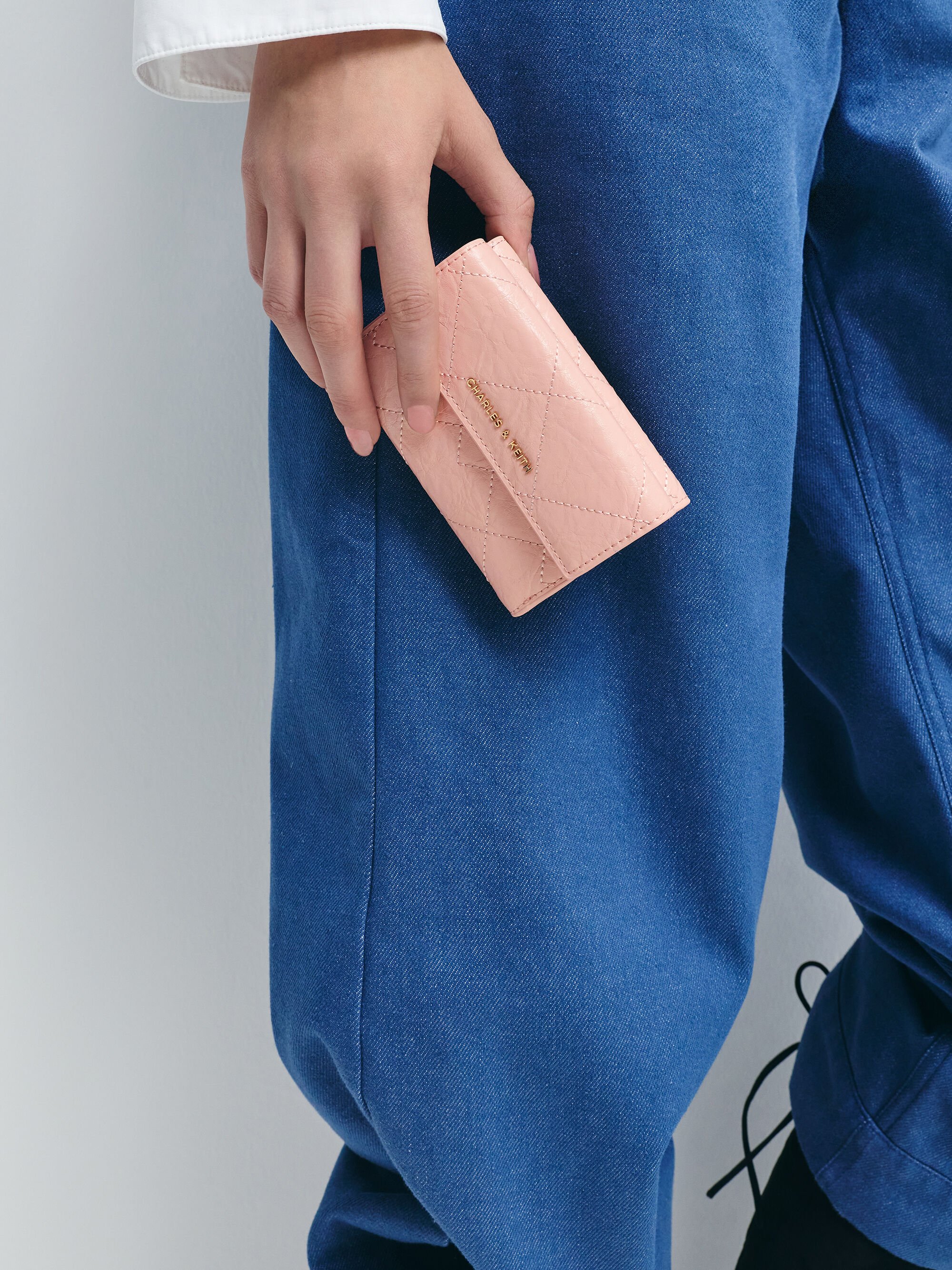 Duo ドゥオ キルトフォルドオーバー ウォレット - ライトピンク