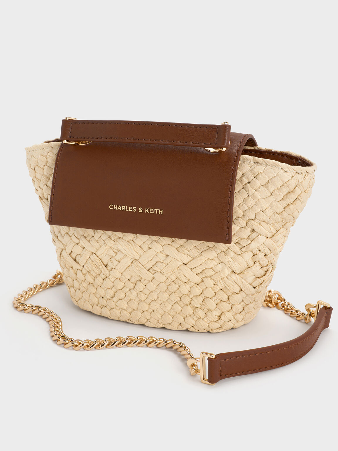 Shalia シャリア ラフィアウーブンチェーンストラップクロスボディバッグ, ナチュラルラッフィア, hi-res