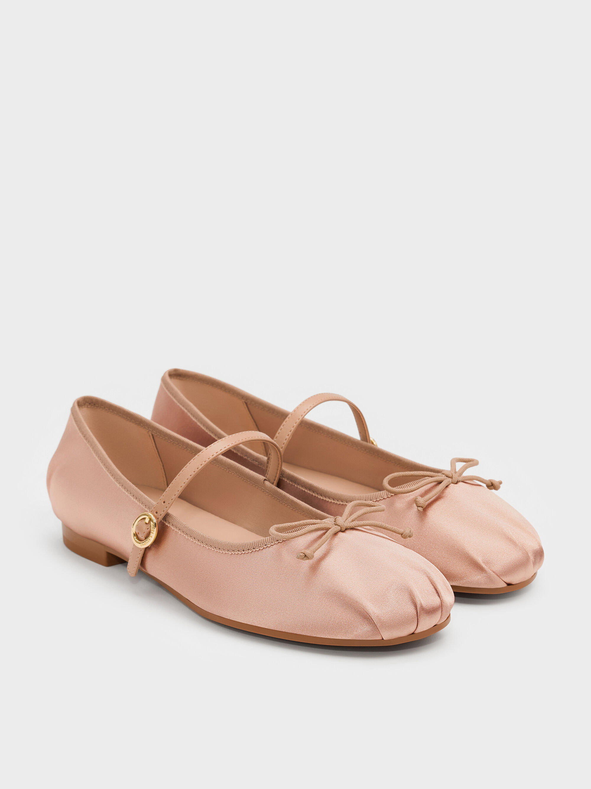 メル様LITTLE ONE VINTAGE POINTED FLAT サテンボウ メリージェーンフラット - ヌード | CHARLES & KEITH