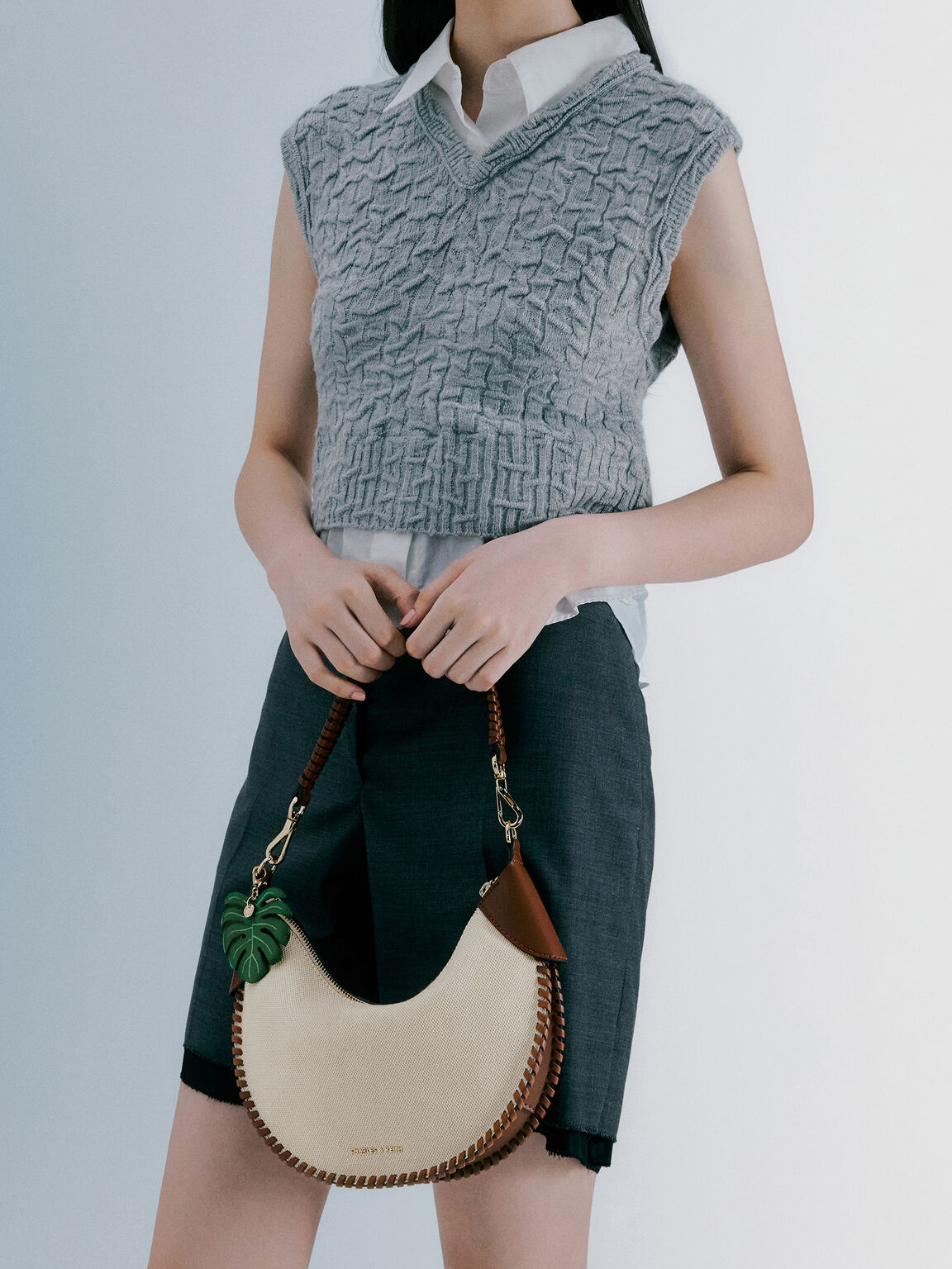 Blume ブリュム キャンバスブレードカーブホーボーバッグ, トープキャンバス, hi-res