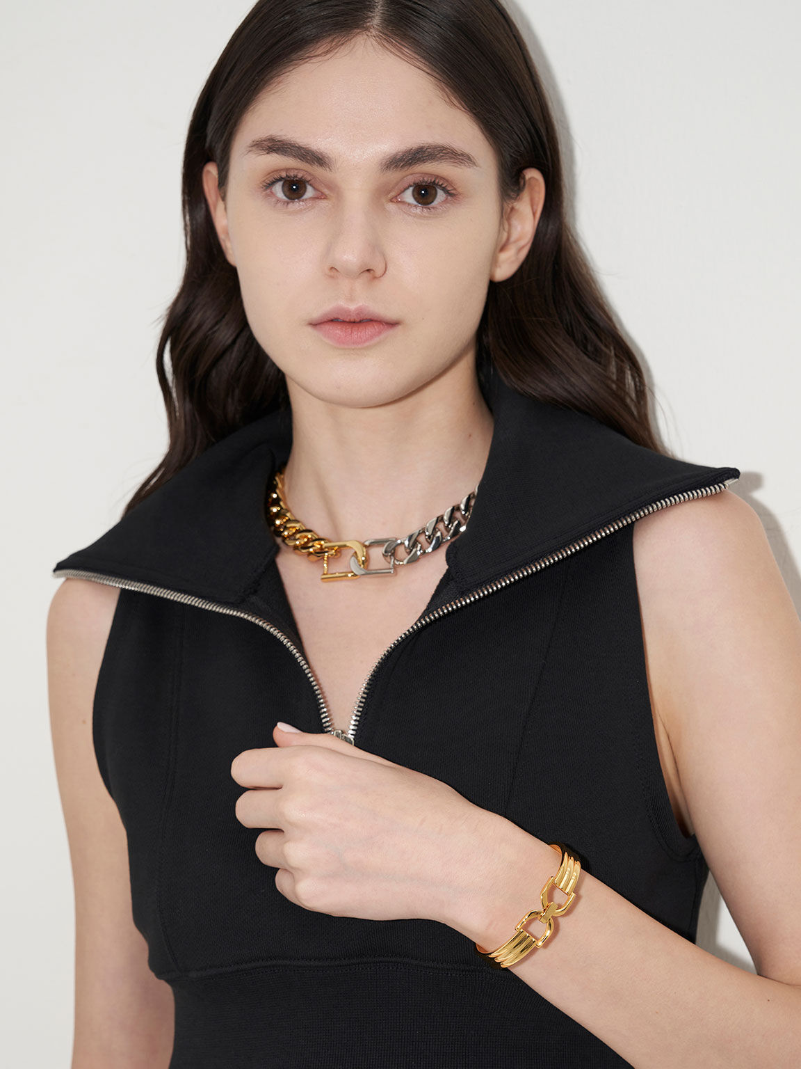 Gabine ガビーヌ カーフブレスレット, ゴールド, hi-res