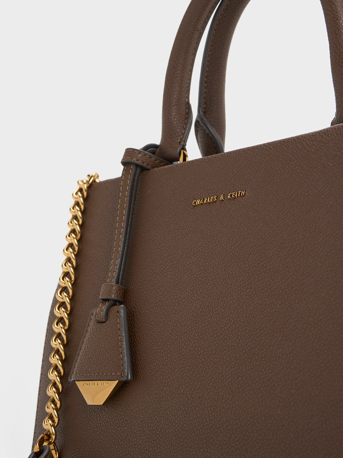 Mirabelle ミラベル ストラクチャーハンドバッグ, ダークブラウン, hi-res