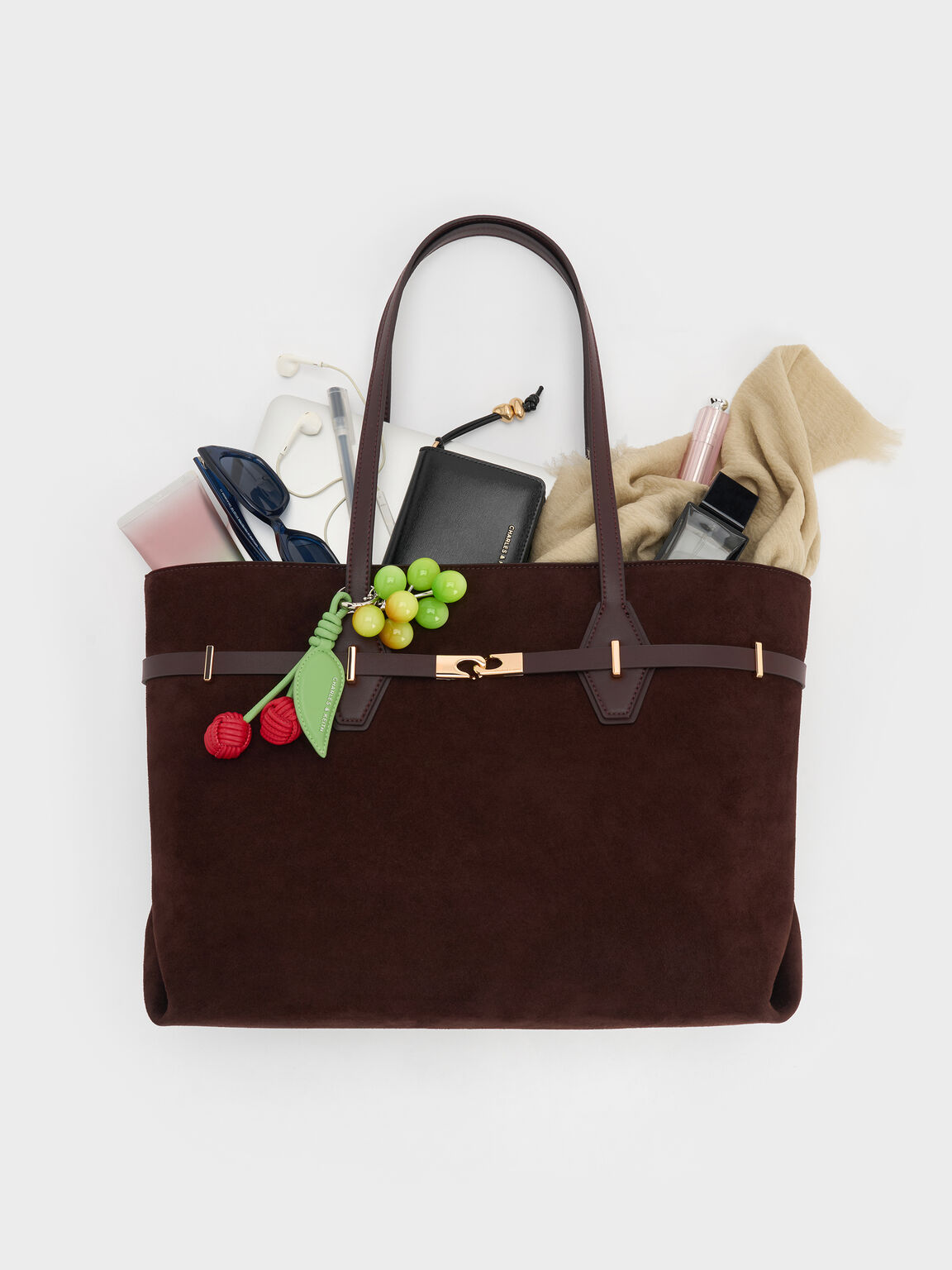 Arlet アラート ダブルハンドルベルトトートバッグ, エスプレッソブラウン, hi-res