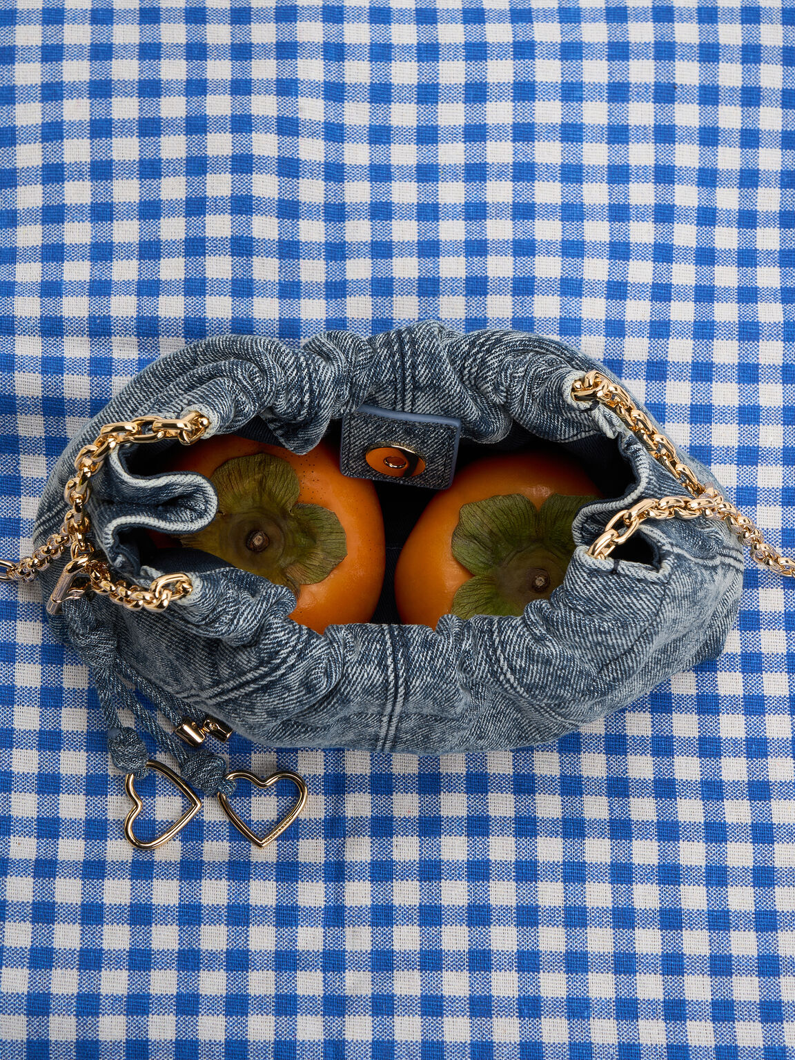 Ciara シアラ デニムルーシュドクロスボディーバッグ, デニムブルー, hi-res