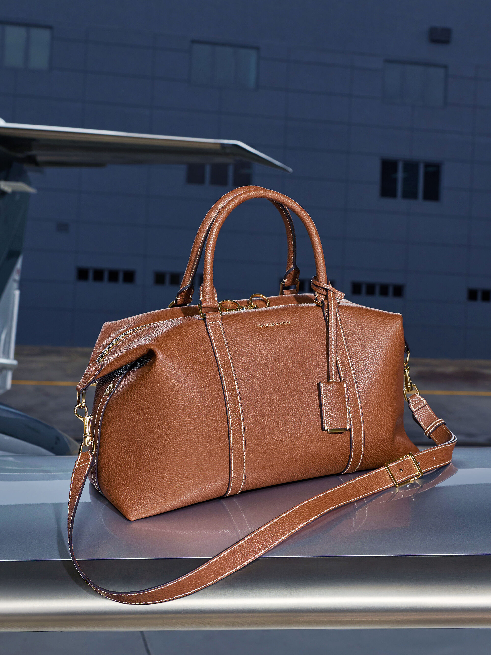 Chance チャンス レザーボウリングバッグ - チョコレート | CHARLES