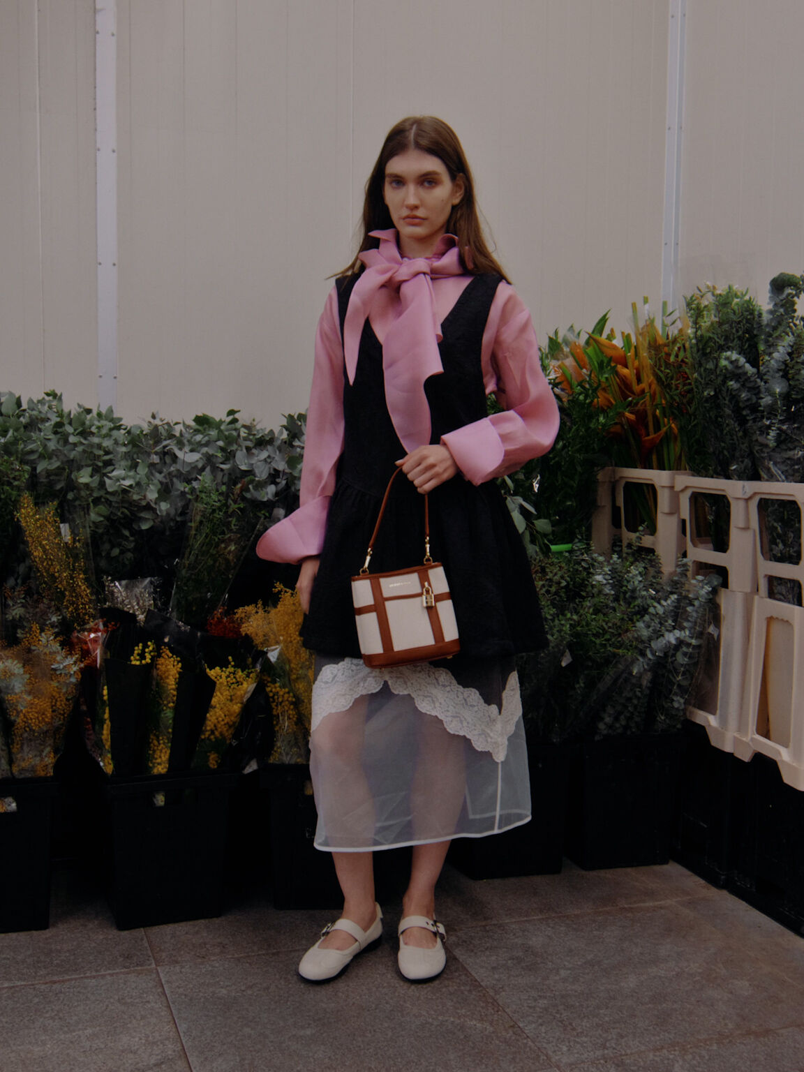 Scottie スコッティー キャンバスバケットバッグ, ブリック, hi-res