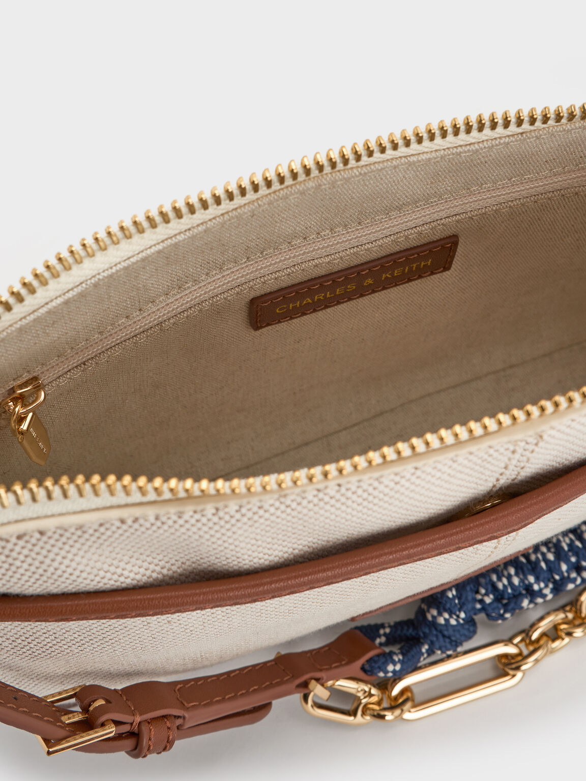 Addison アディソン キャンバスノットロープショルダーバッグ, トープキャンバス, hi-res