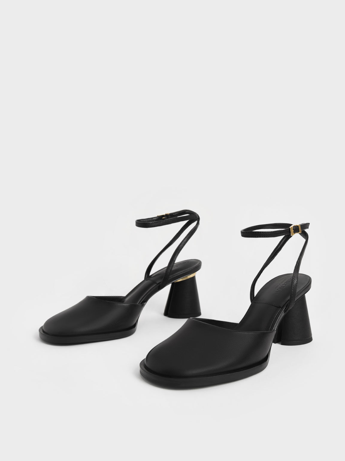 アンクルストラップ パンプス, ブラック, hi-res