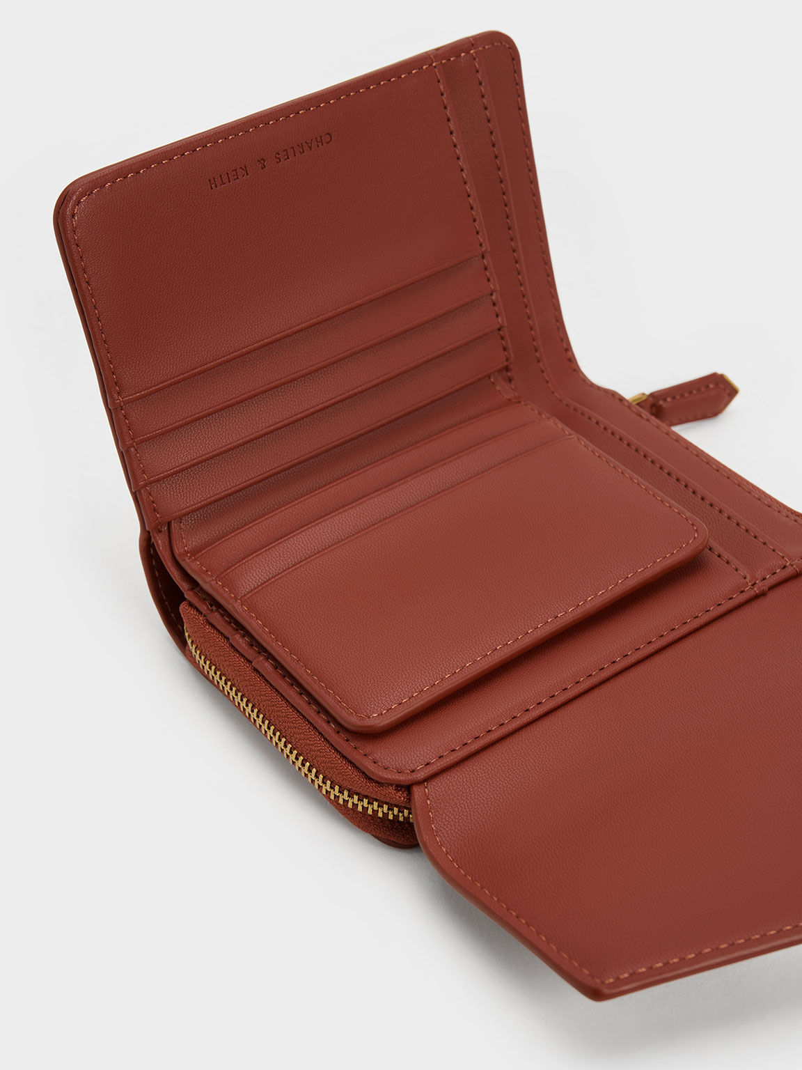 ステッチトリム エンベロープウォレット, モカ, hi-res