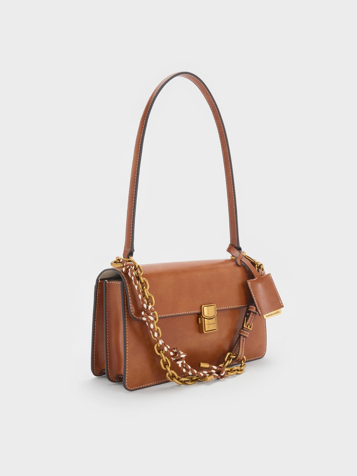 Acelynn エイスリン ロープチェーンショルダーバッグ, ディストレスドタン, hi-res