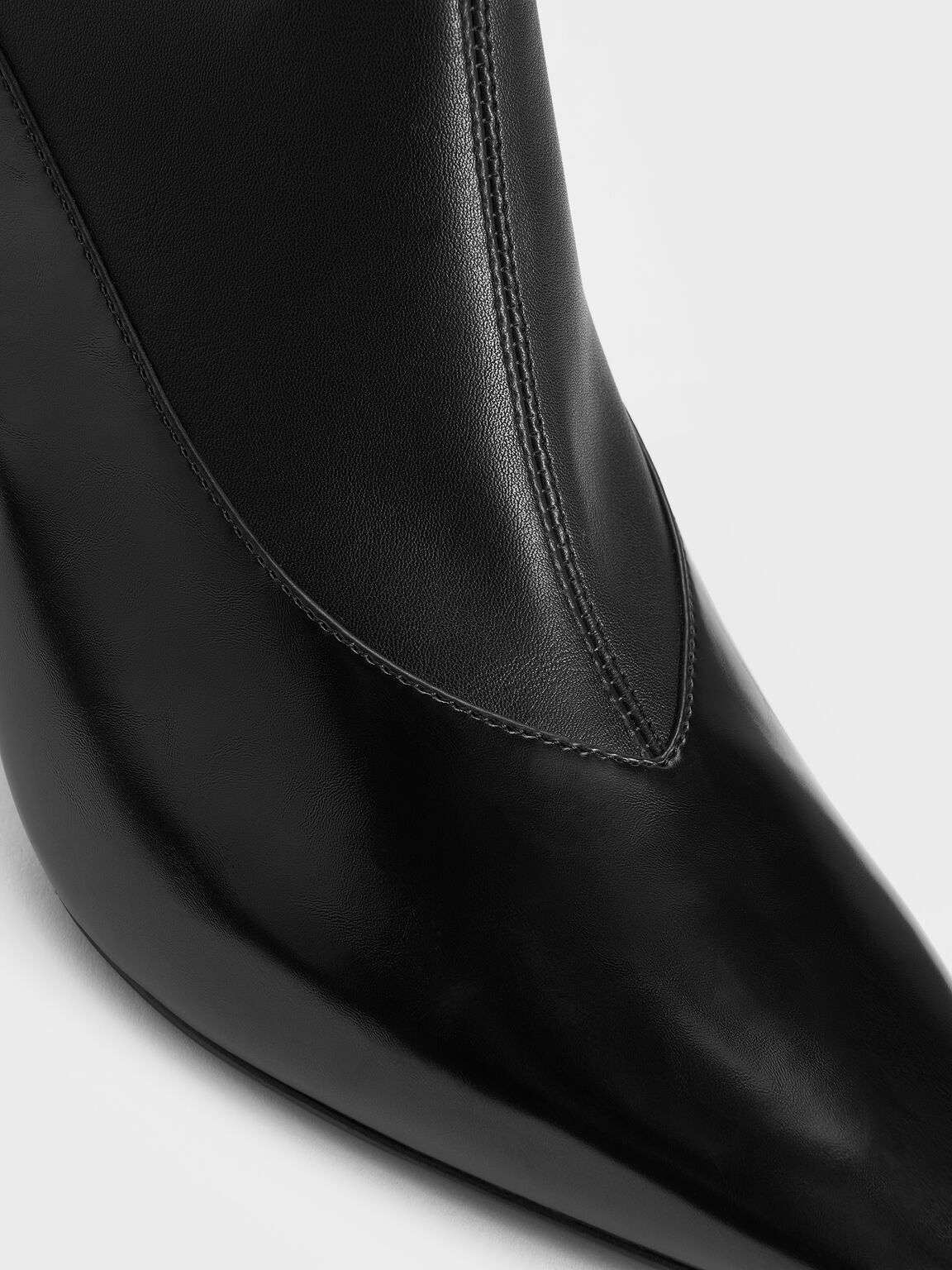 ポインテッドトゥ スティレットヒールアンクルブーツ, ブラックボックス, hi-res