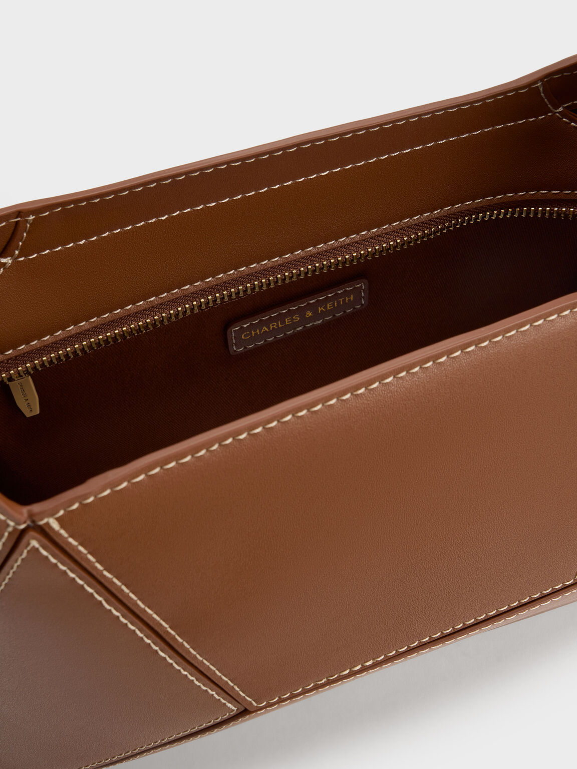 Nasrin ナスリン ジオメトリックホーボーバッグ, チョコレート, hi-res