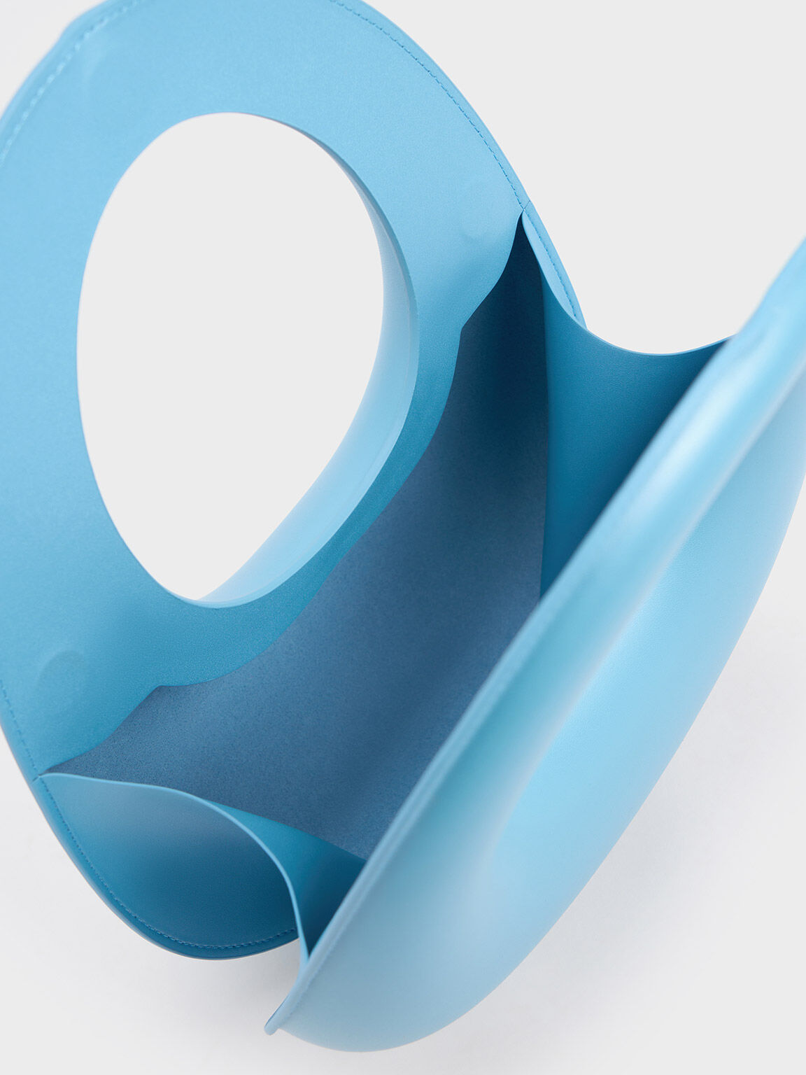 スカルプチュア トップハンドルムーンバッグ, ブルー, hi-res