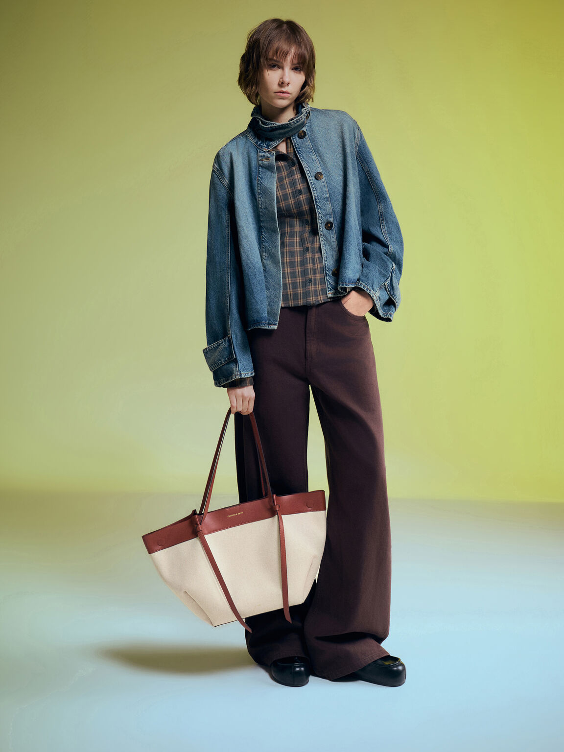 Calla カルラ キャンバストートバッグ, ブリック, hi-res