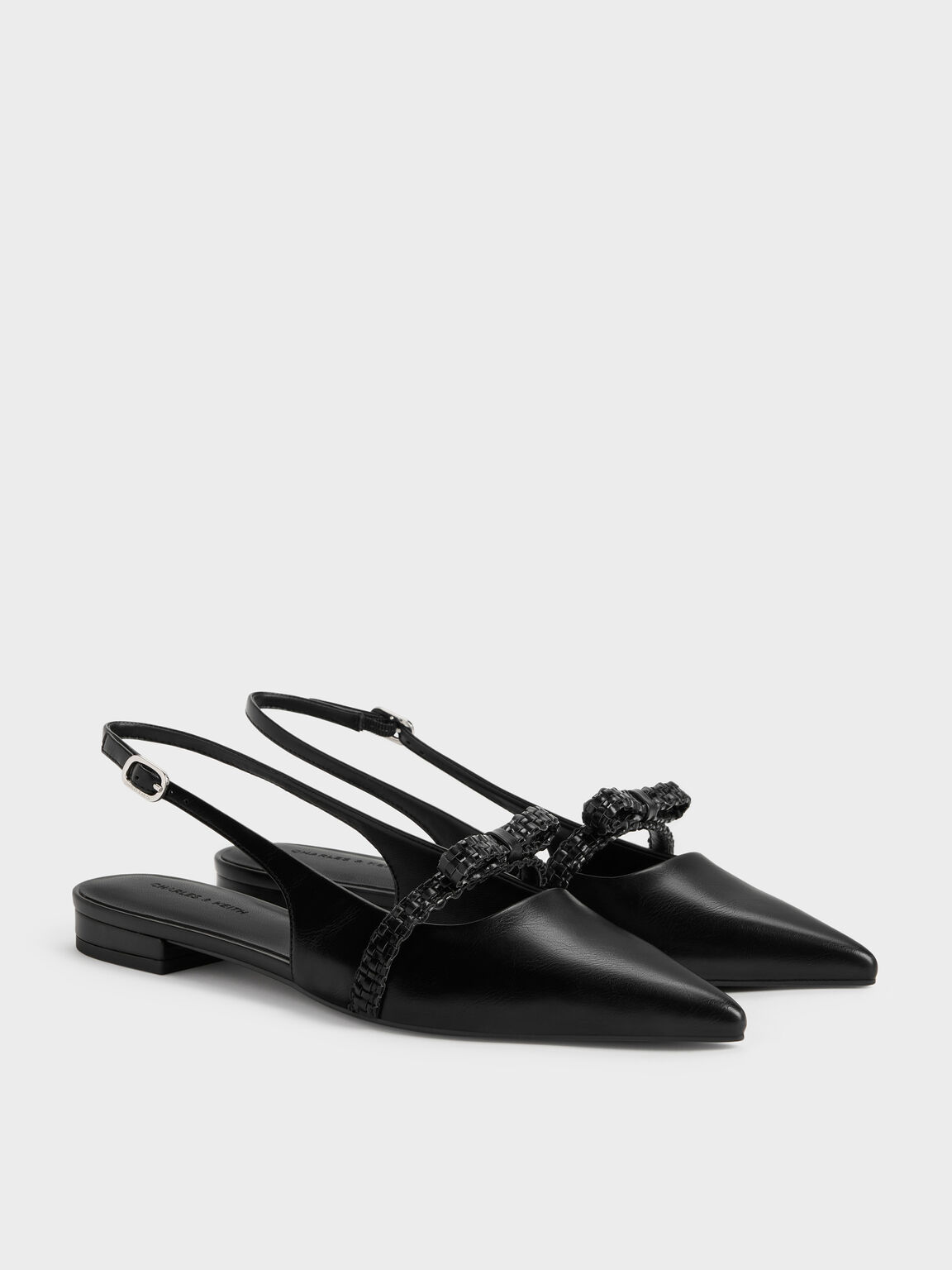 Kaleen カリーン スリングバックフラット, ブラック, hi-res