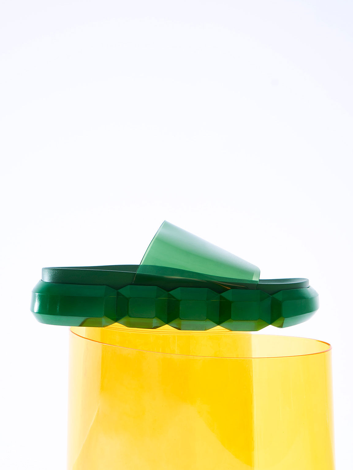 Fia ファイア シースルースライドサンダル, グリーン, hi-res