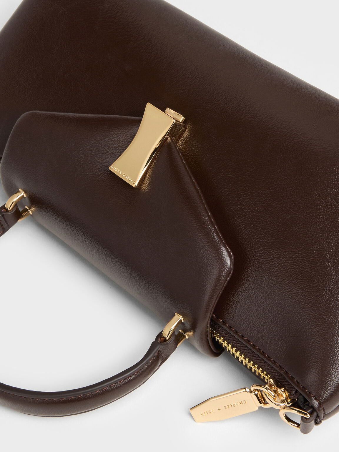 Lilibet リリベット イロンゲイティッド トップハンドルバッグ, エスプレッソブラウン, hi-res