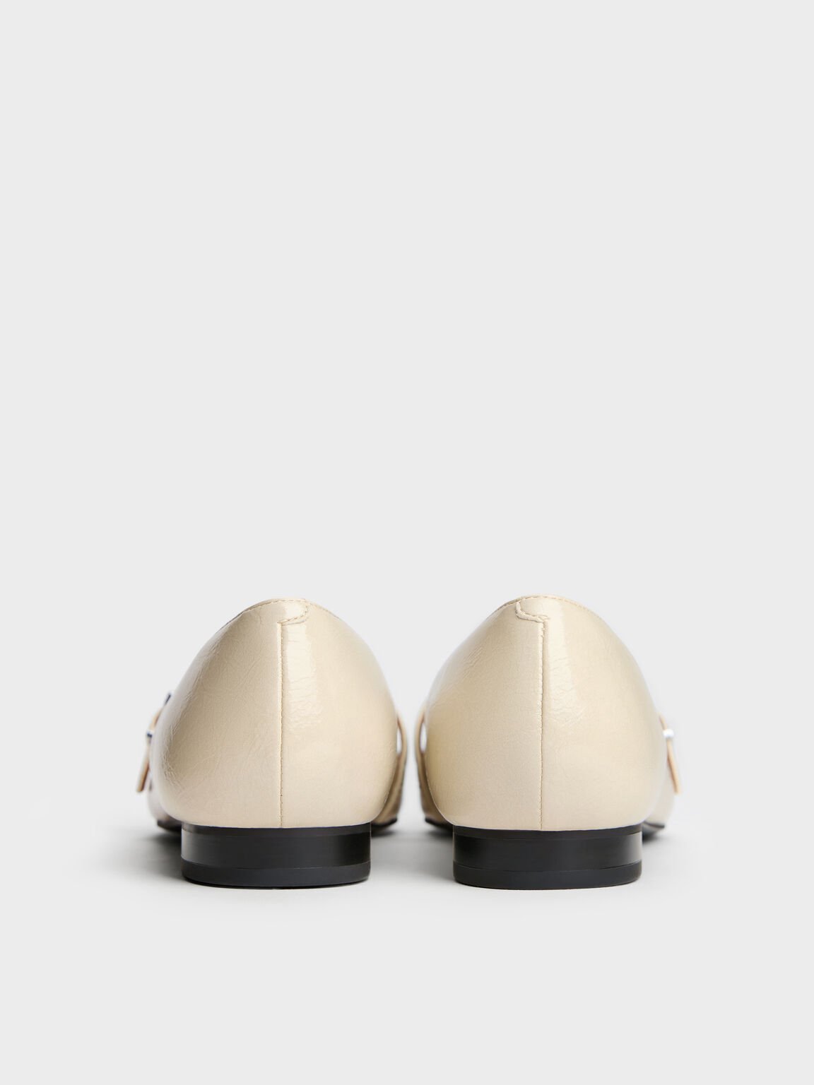 ポインテッドバックルストラップ フラット, ベージュ, hi-res