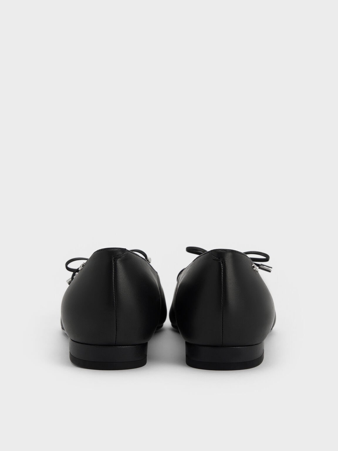 Jianna ジェンナ レザーレースタイ フラット, ブラック, hi-res