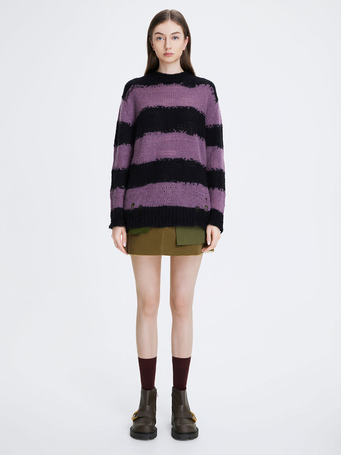 Gabine ガビーヌ ローファーアンクルブーツ, ダークブラウン, hi-res