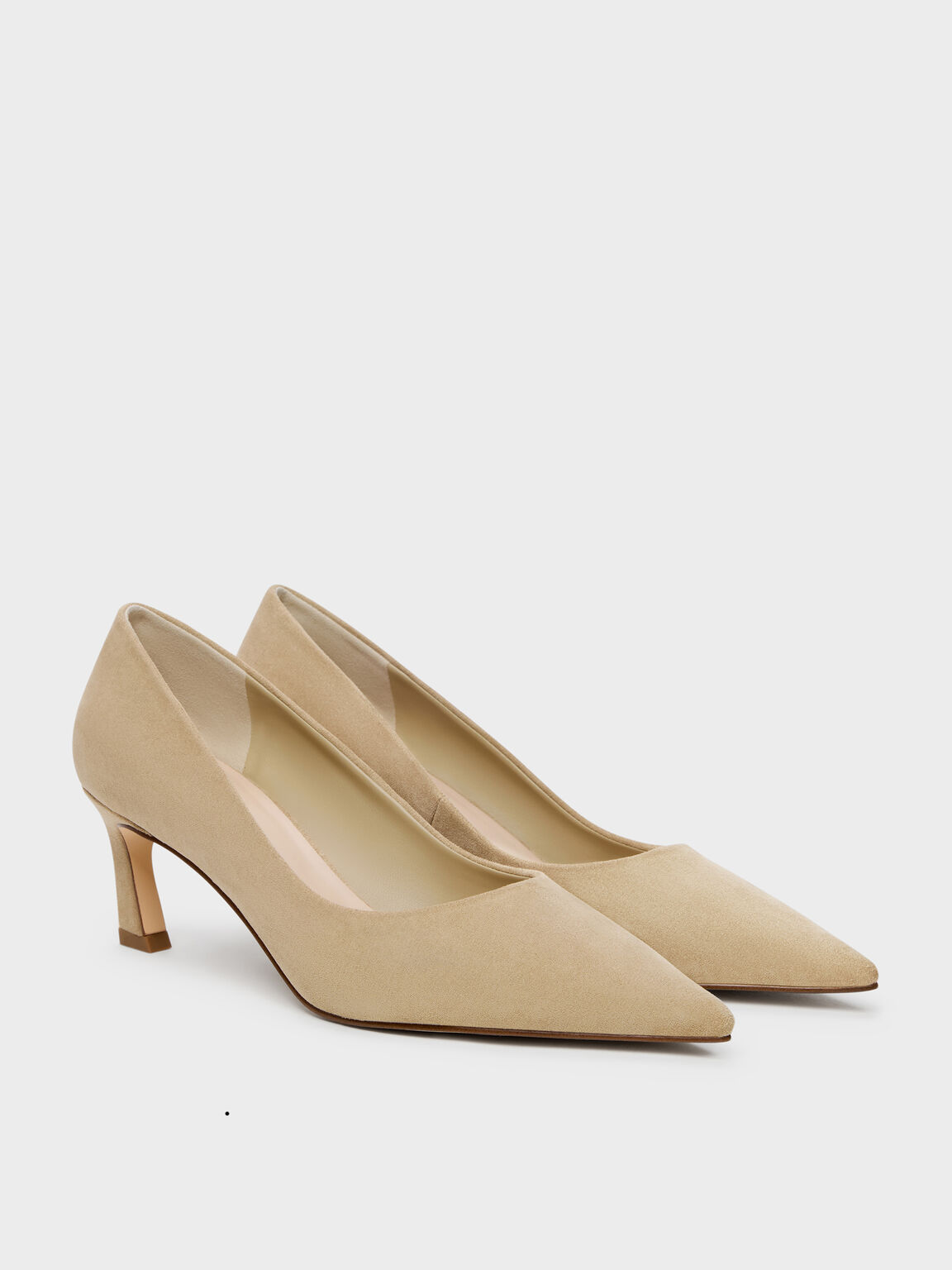 Kerra ケラ ポインテットミッドヒール, ベージュ, hi-res