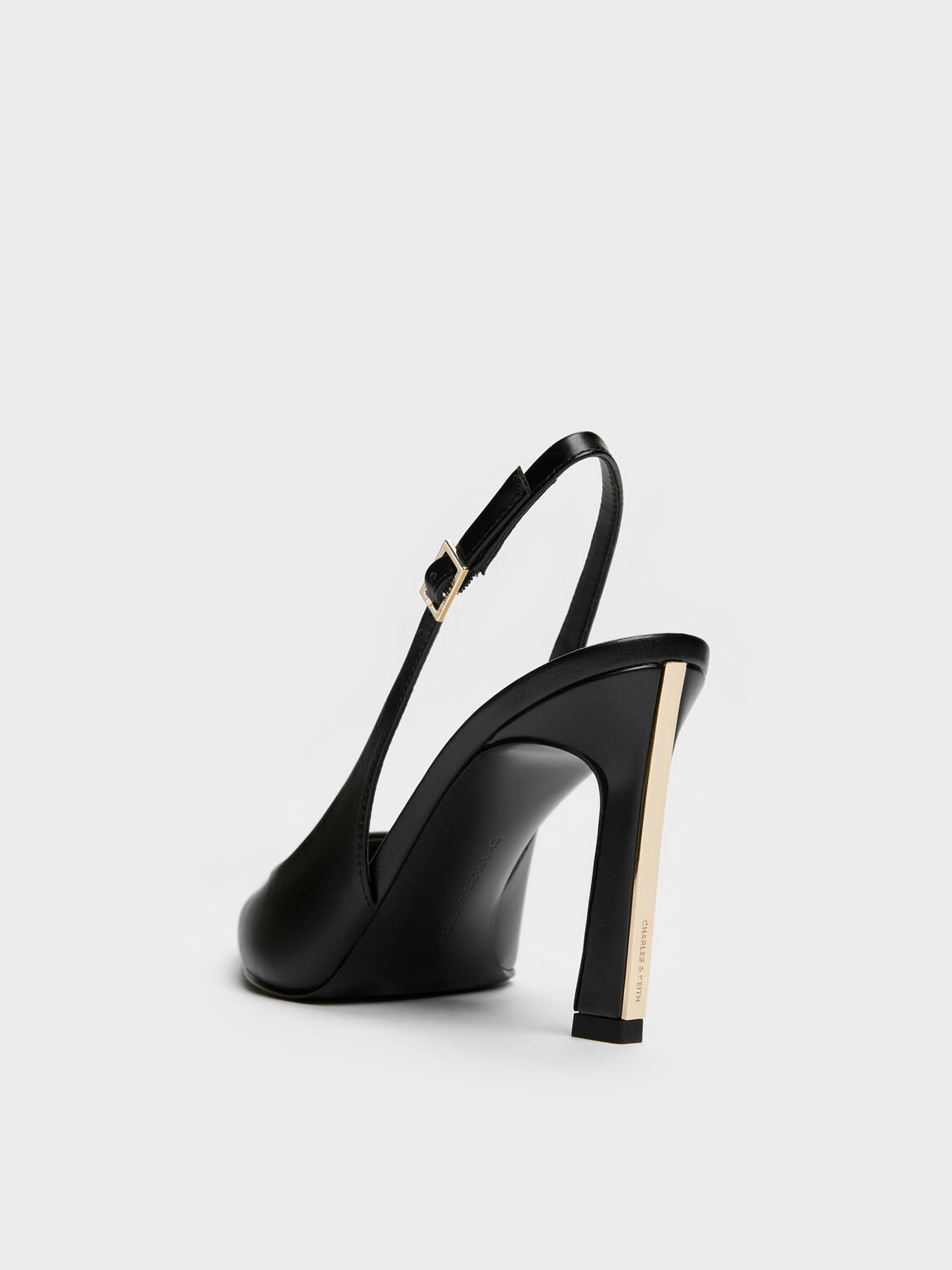 Kerra ケラ ポインテットスリングバックパンプス, ブラック, hi-res