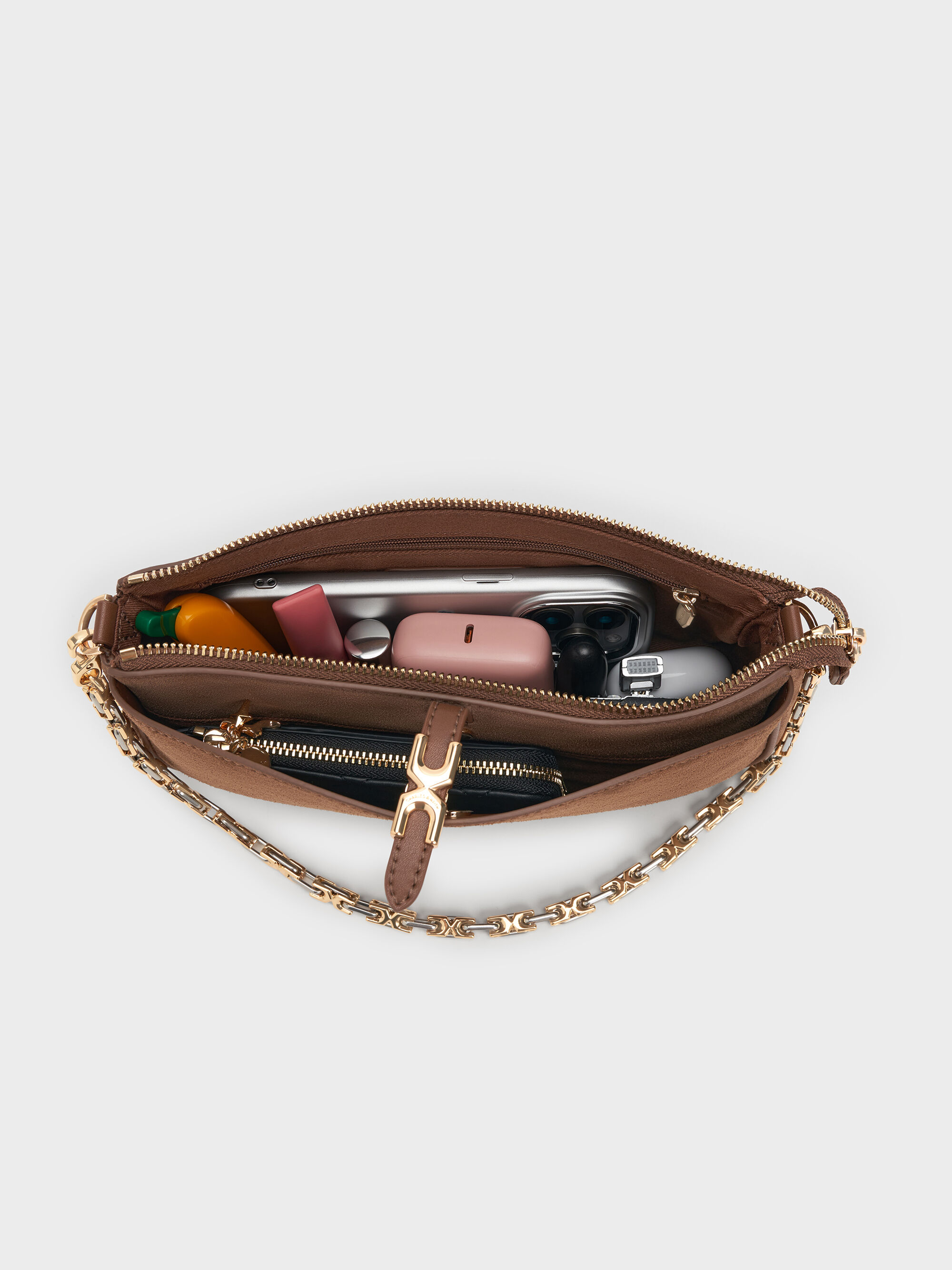 Adalyn アダリン リサイクルスエード チェーンハンドルショルダー