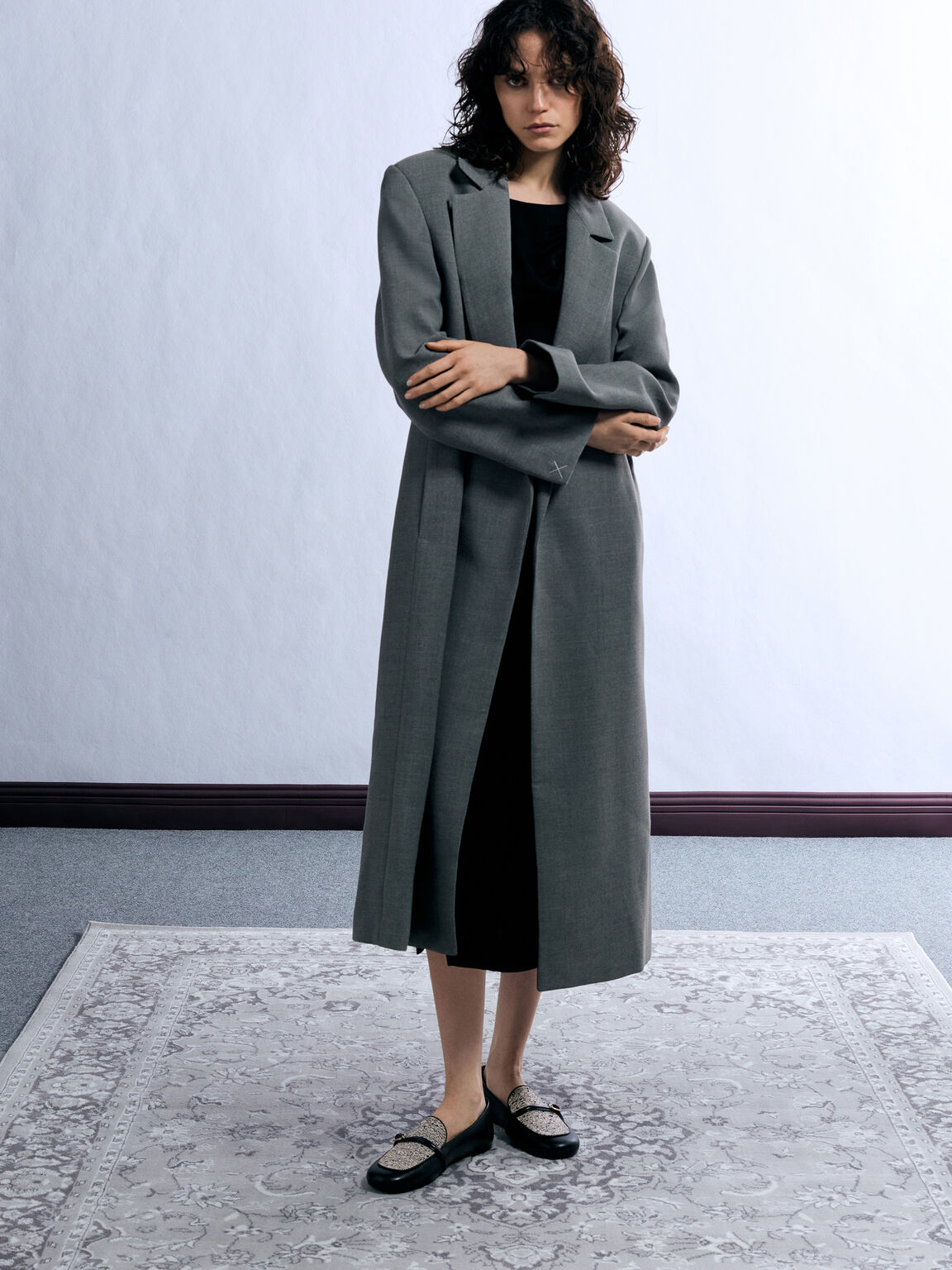 ツイード バックルストラップローファー, マルチ, hi-res