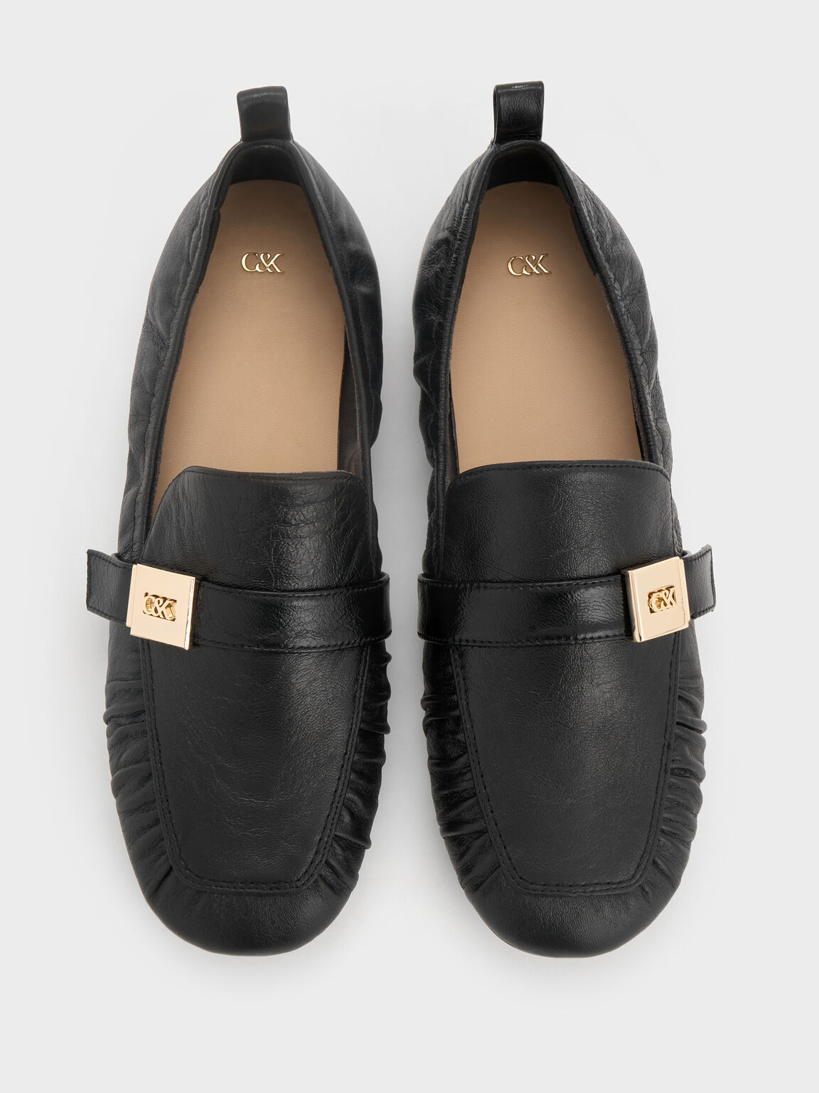 Cody コーディ レザールーシュドローファー, ブラック, hi-res