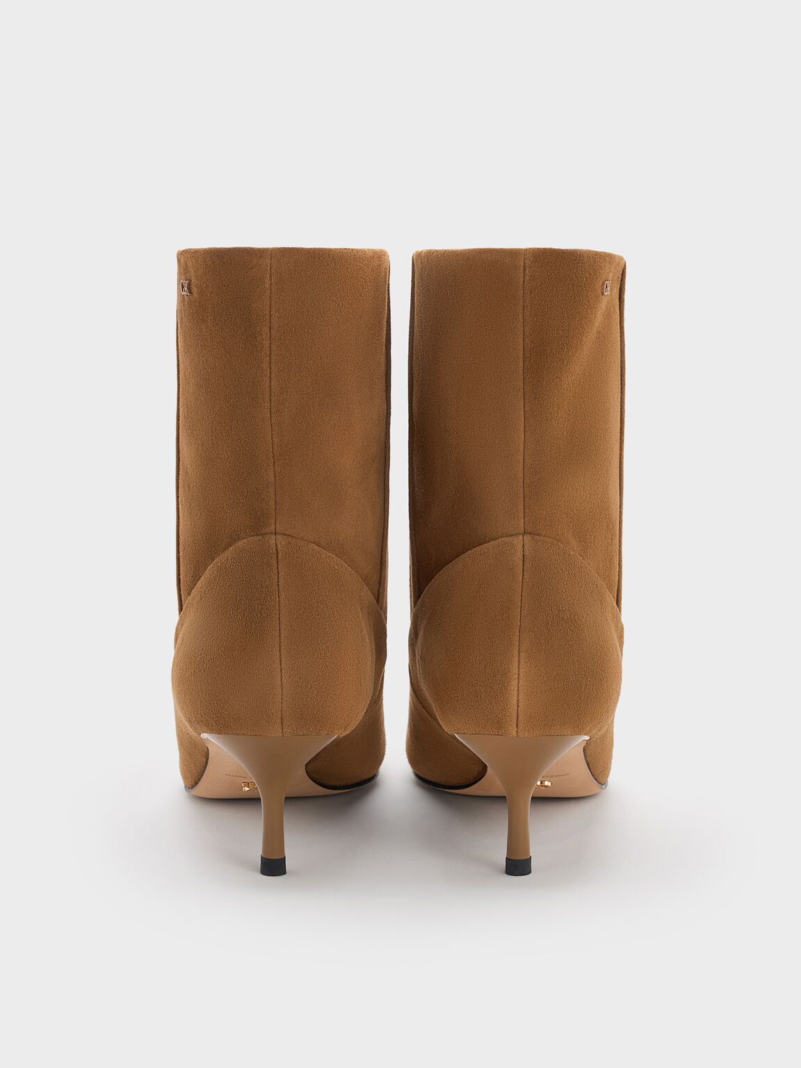 Aretha アレサ レザーボウキトゥンヒールカーフブーツ, ブラウン, hi-res