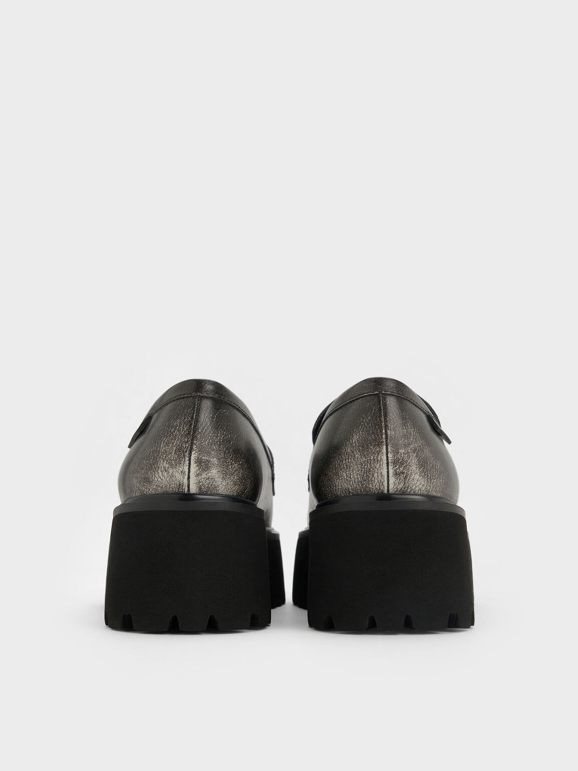 Eliot エリオット プラットフォームローファー, グレー, hi-res