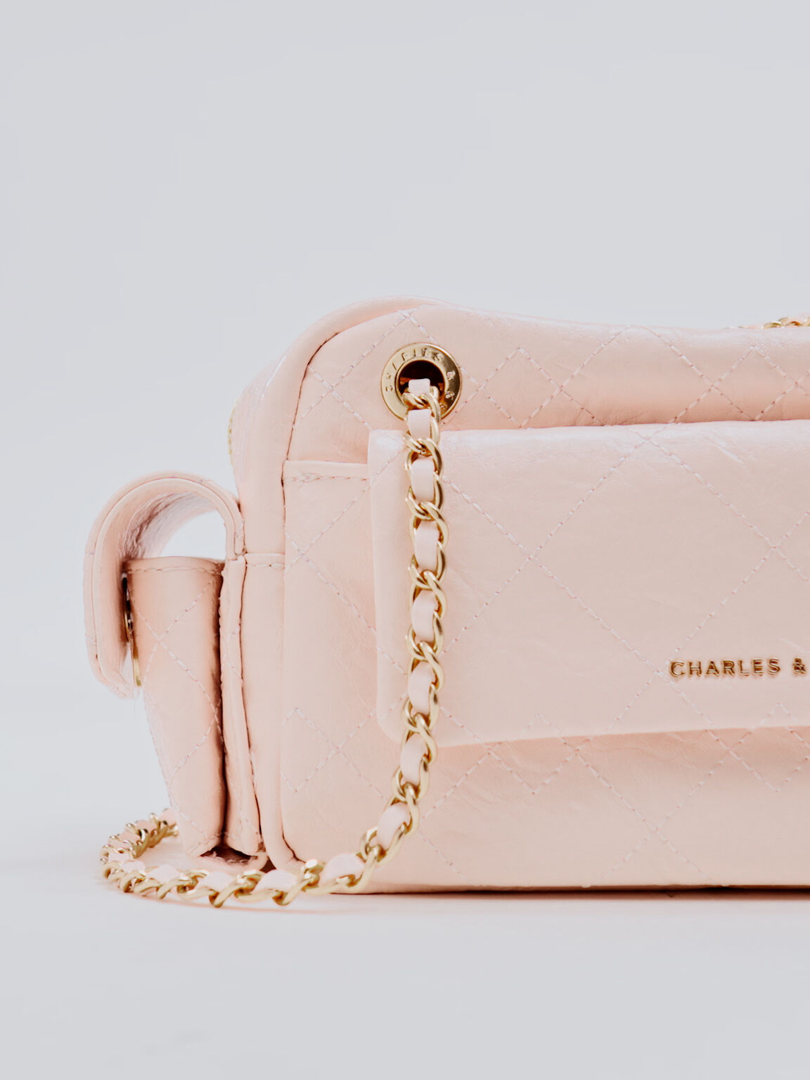 Duo ドゥオ キルトクロスボディーバッグ, ソフトピンク, hi-res