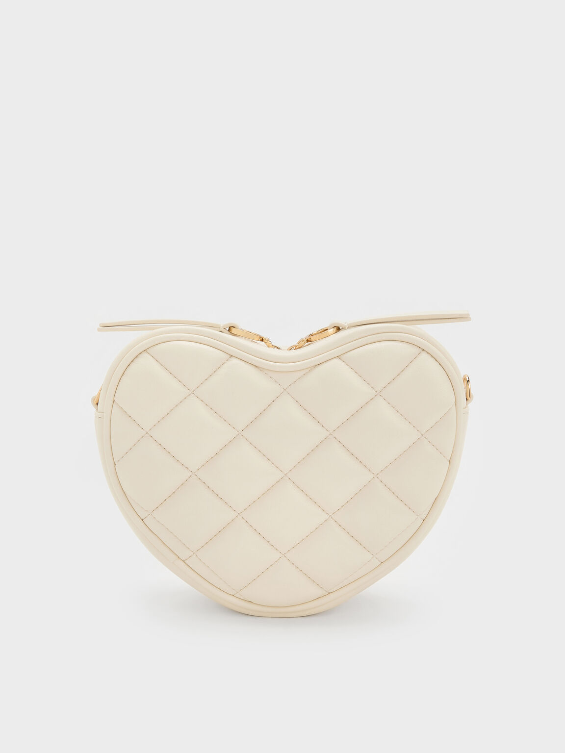 Paffuto パフート キルトハートクロスボディバッグ, クリーム, hi-res
