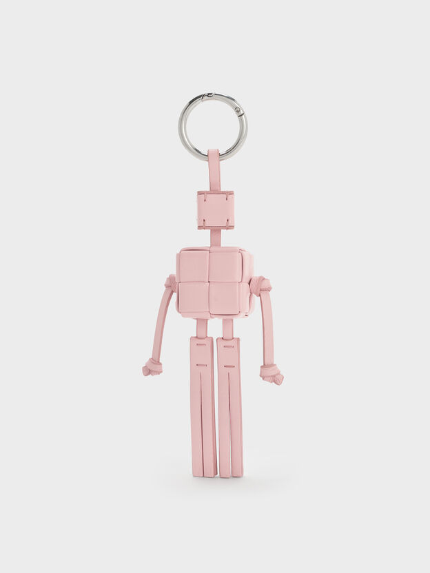 Ivette イヴェット ウーブンロボットバッグチャーム, コットンキャンディーピンク, hi-res