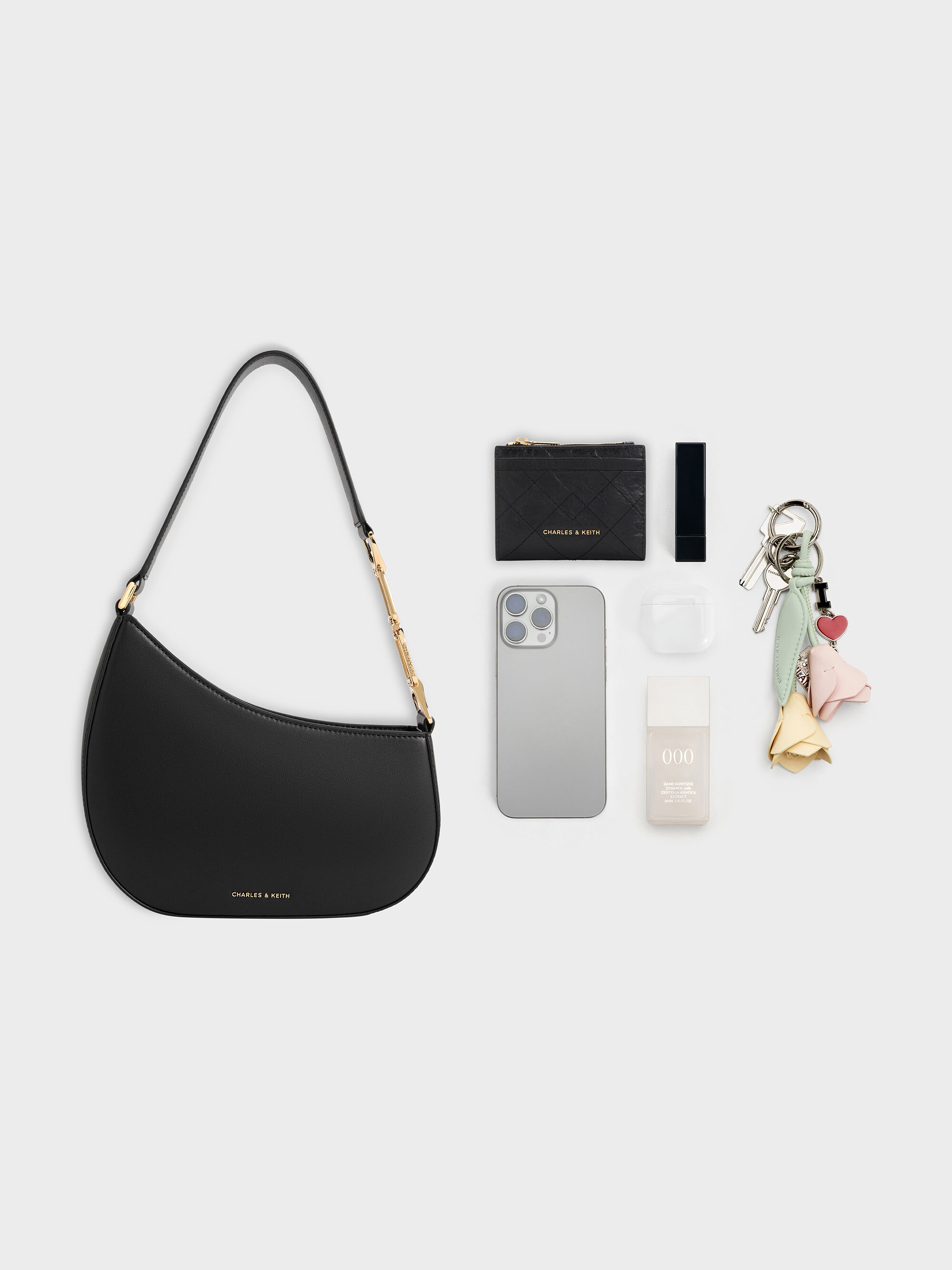 アシメトリック ショルダーバッグ - ブラック | CHARLES & KEITH