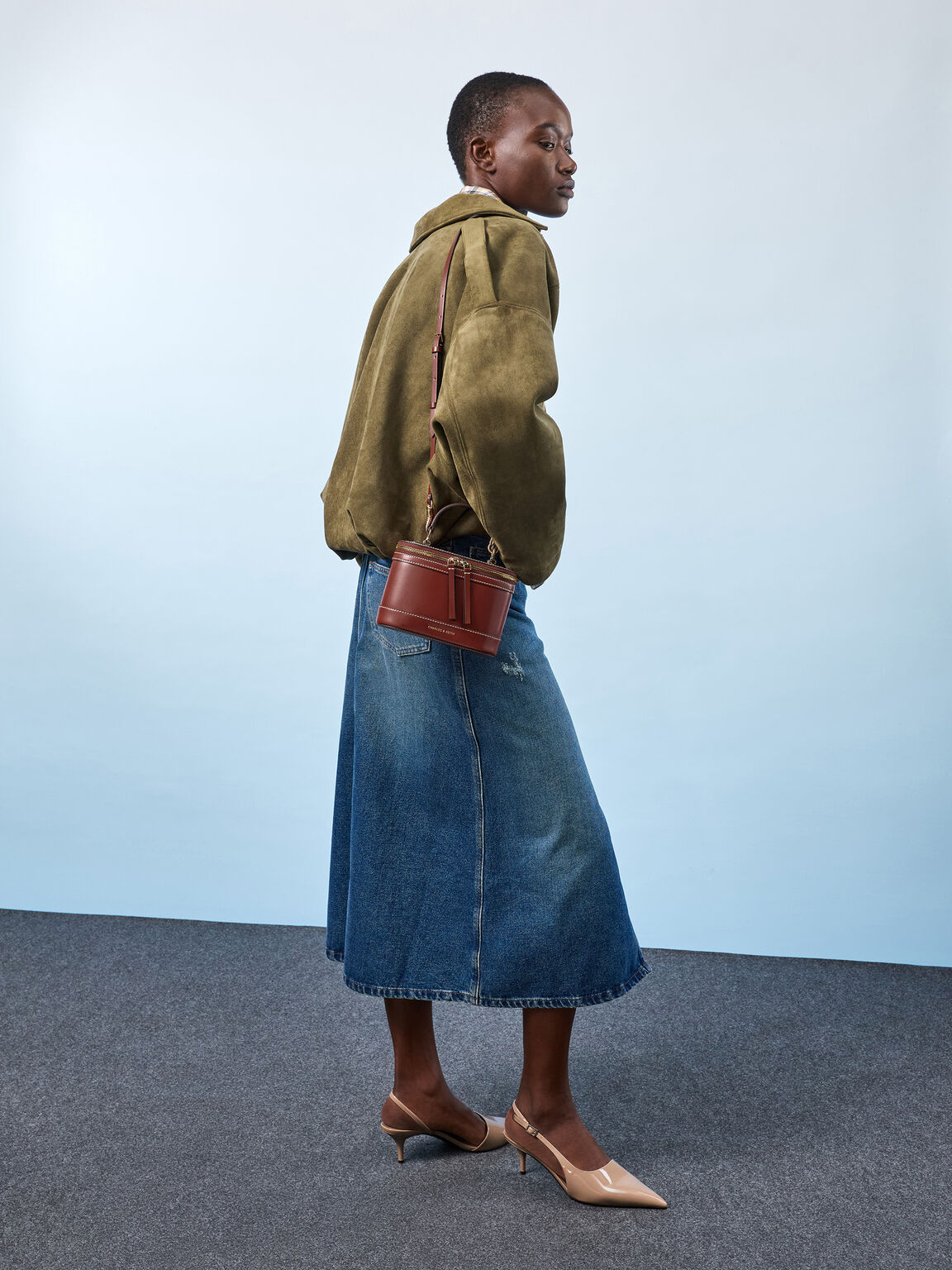 Enola エノラ トップハンドルバニティーバッグ, ブリック, hi-res