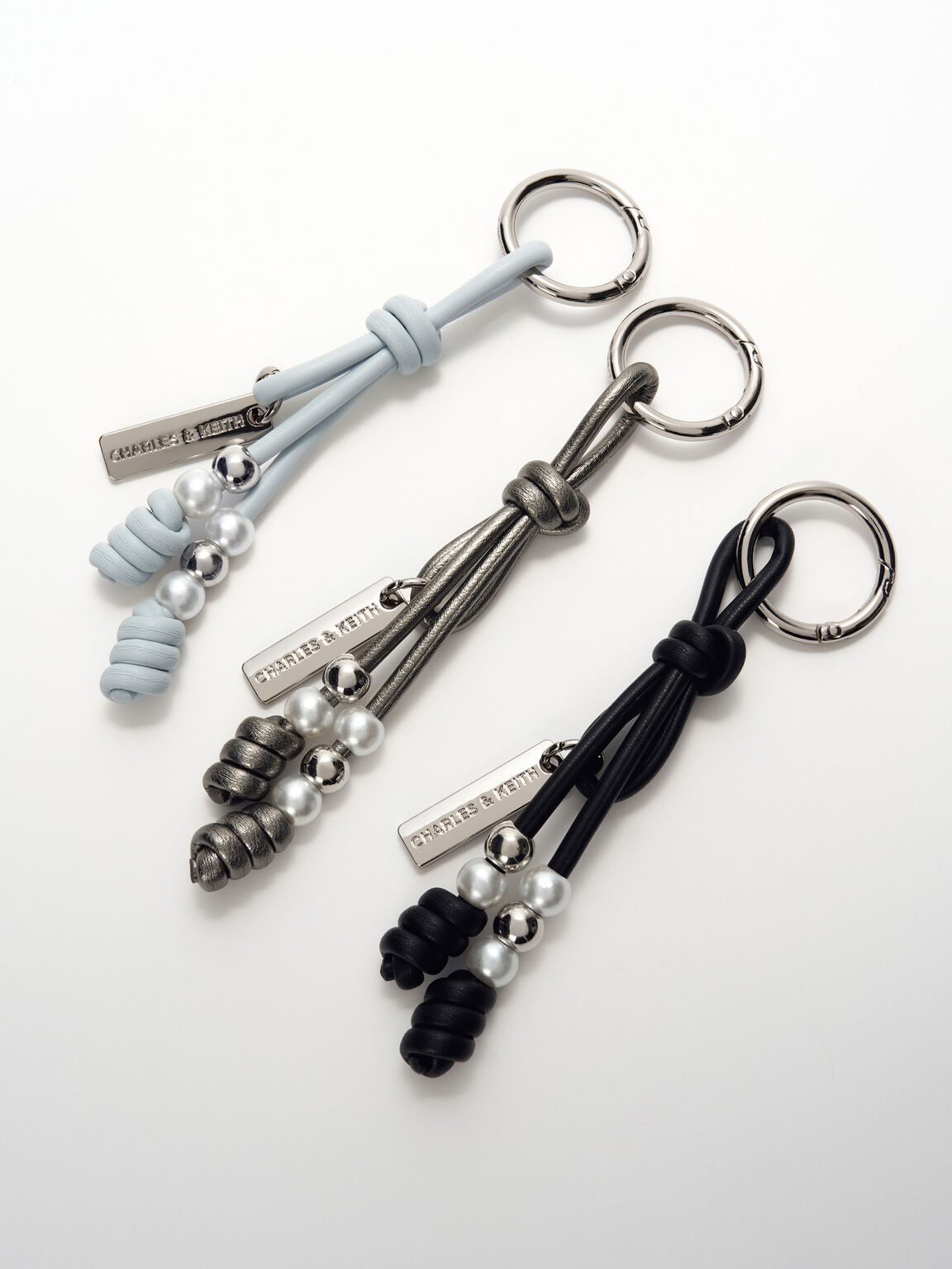 ビーズ コードノットチャーム, ピューター, hi-res