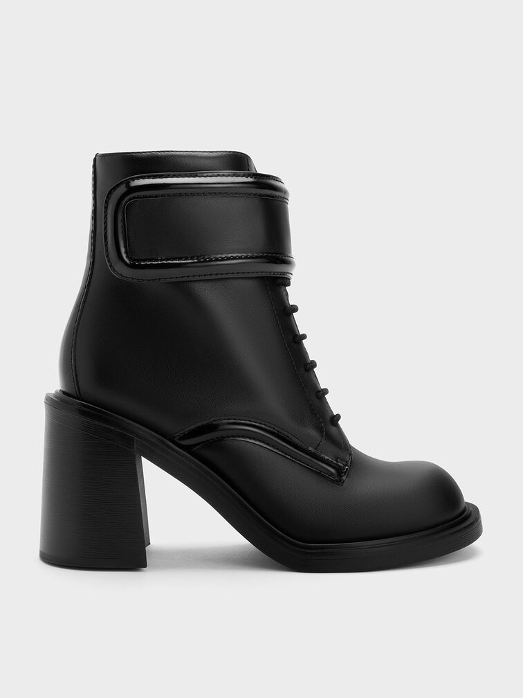 Rosalie ロザリー レザーアンクルブーツ - ブラック | CHARLES & KEITH 