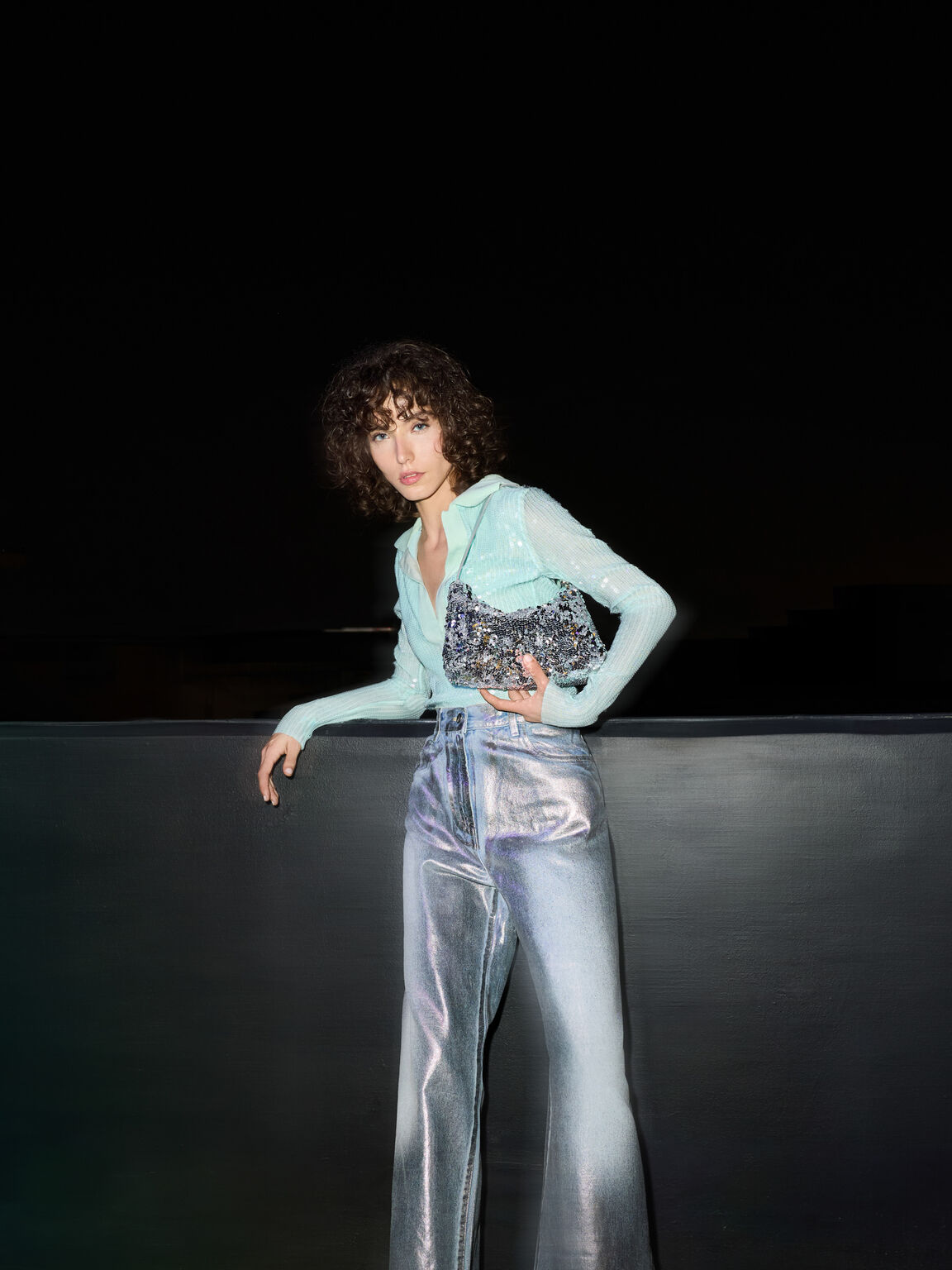 Jesmyn ジェスミン シークインツーウェイバッグ, シルバー, hi-res