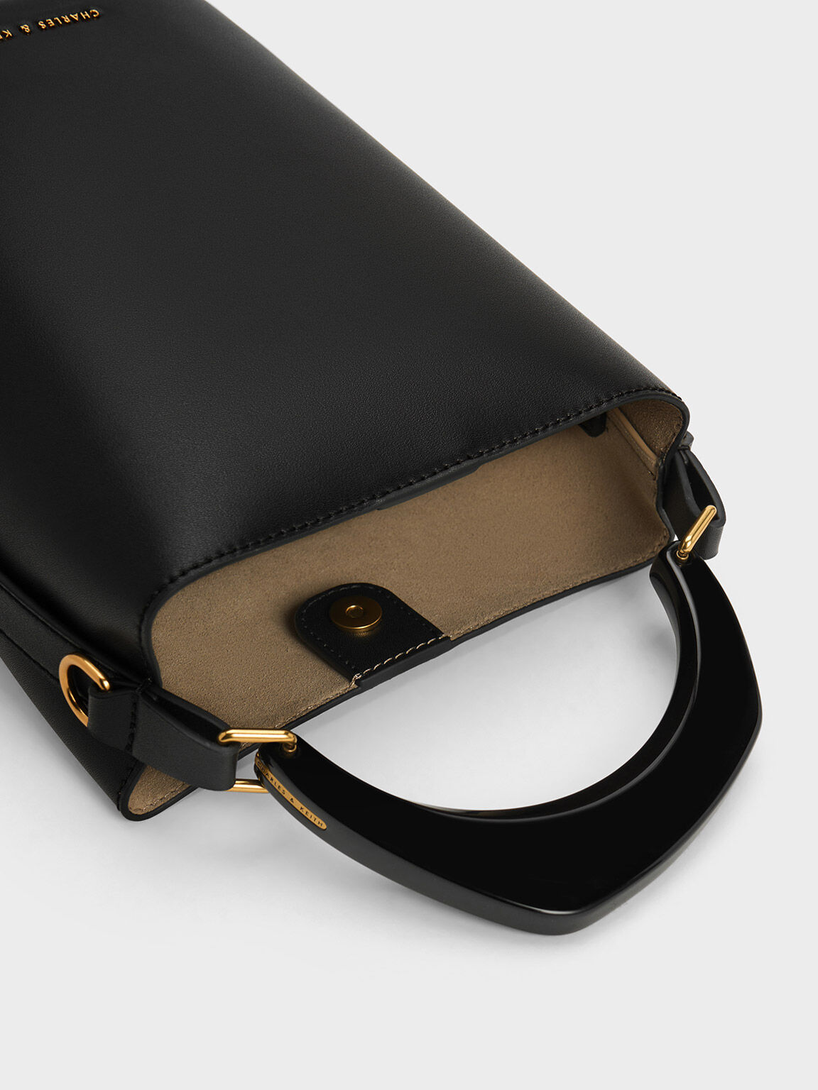 Marlin マーリン アクリリックハンドルバケツバッグ, ブラック, hi-res