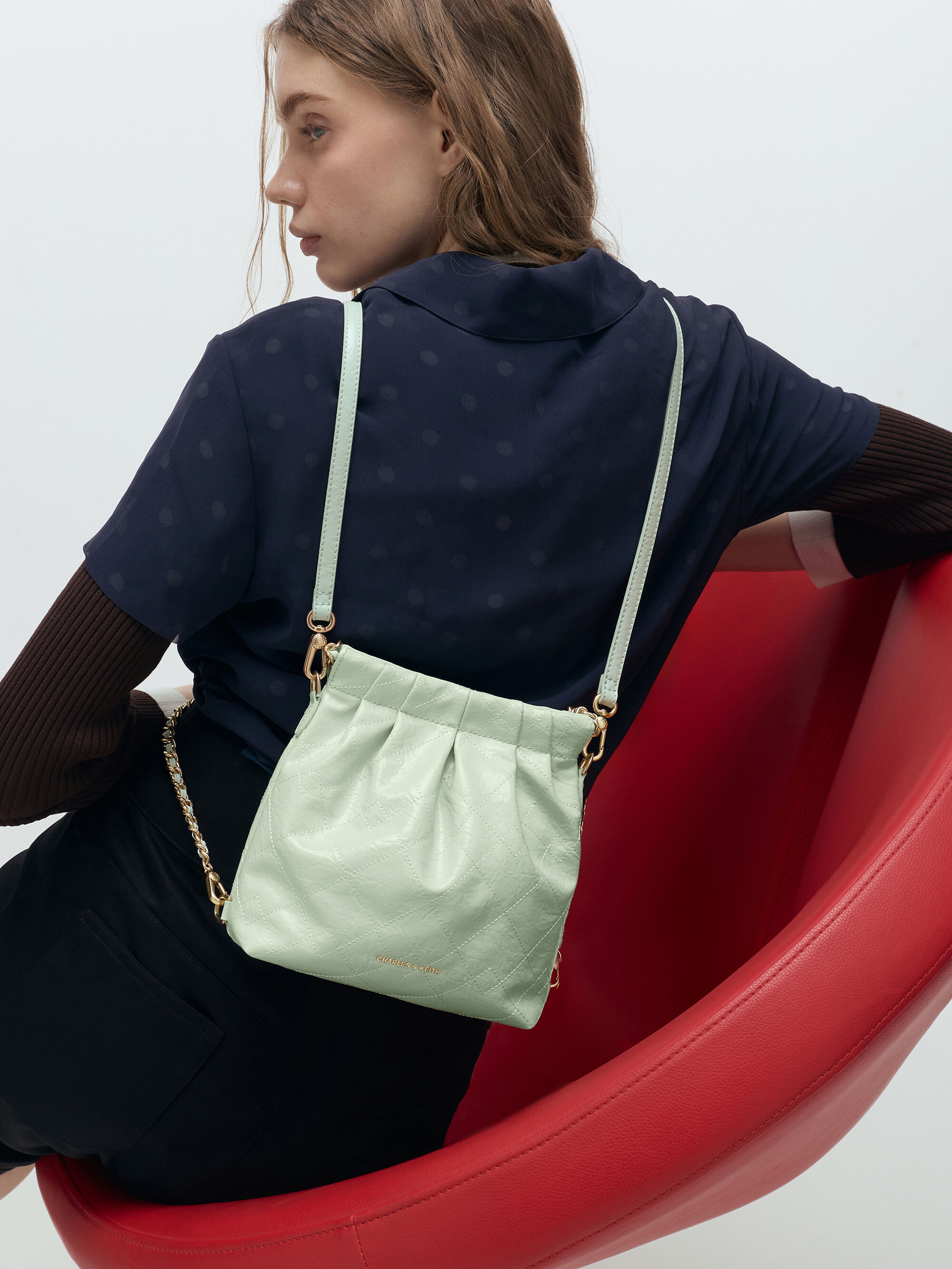 Duo ドゥオ チェーンハンドルツーウェイバックパック - ミントグリーン