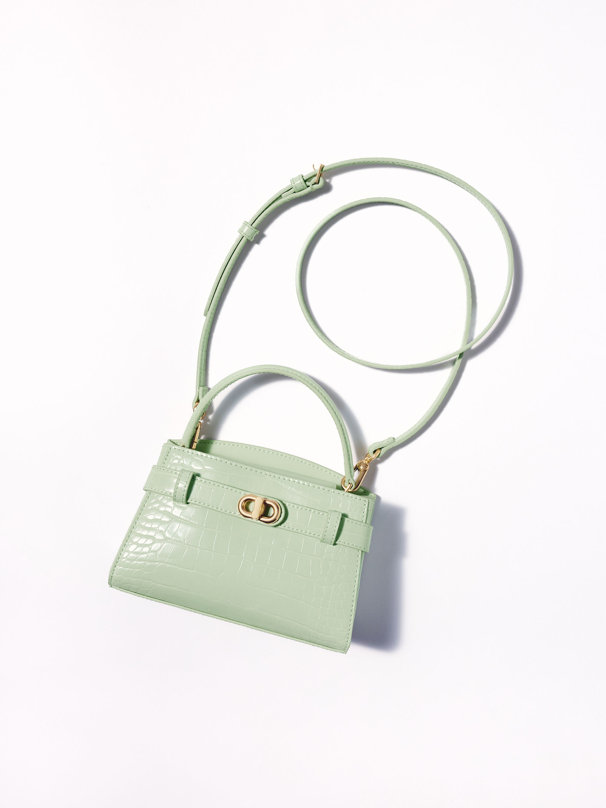 Aubrielle オブリエル クロックエフェクトトップハンドルバッグ