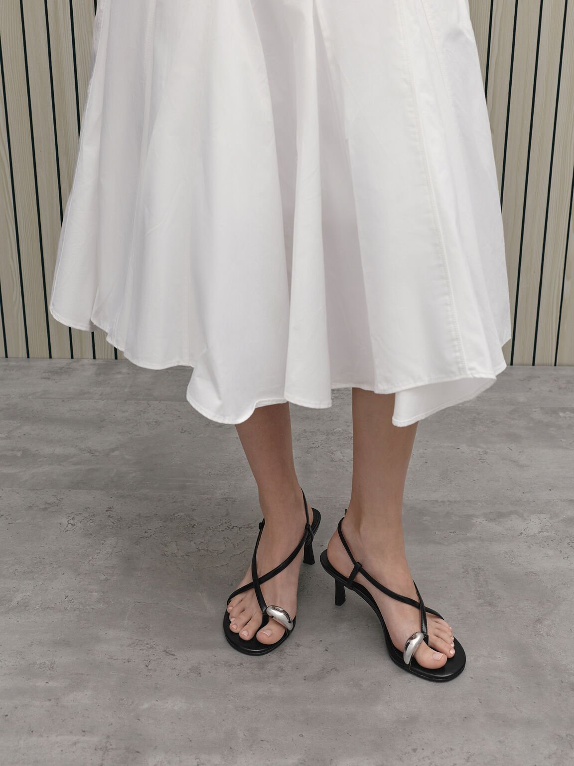 Raina レイナ トゥリングヒールサンダル, ブラック, hi-res