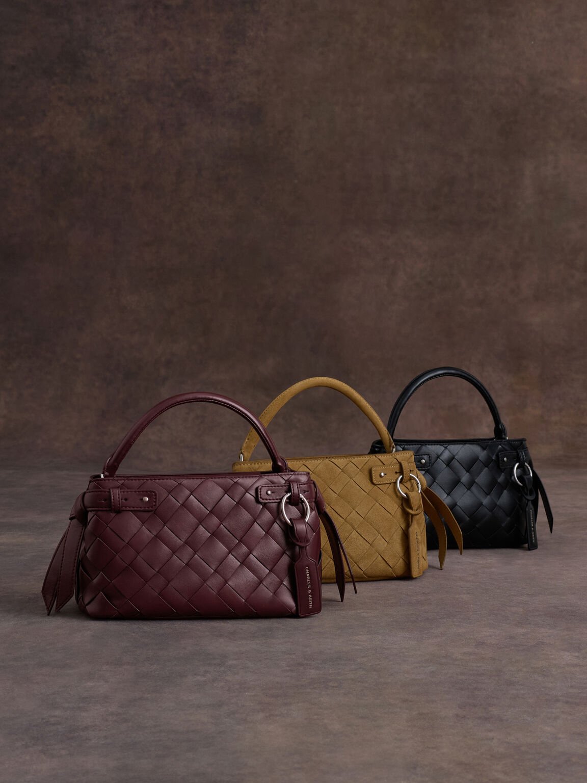 Ivette イヴェット スエードウーブントップハンドルバッグ, サハラサンド, hi-res