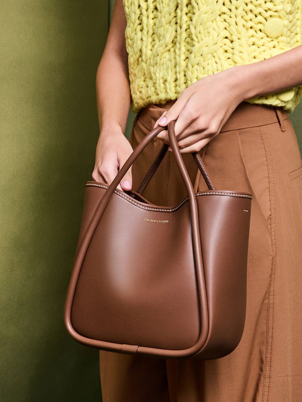 Lyla ミニライラ チューブラートートバッグ, チョコレート, hi-res