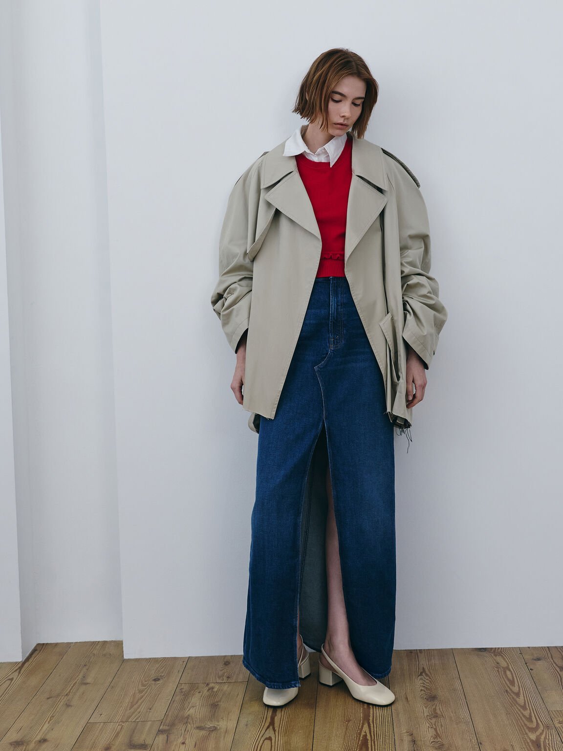 Danni ダニー パテントブロックヒール スリングバックパンプス, チョーク, hi-res