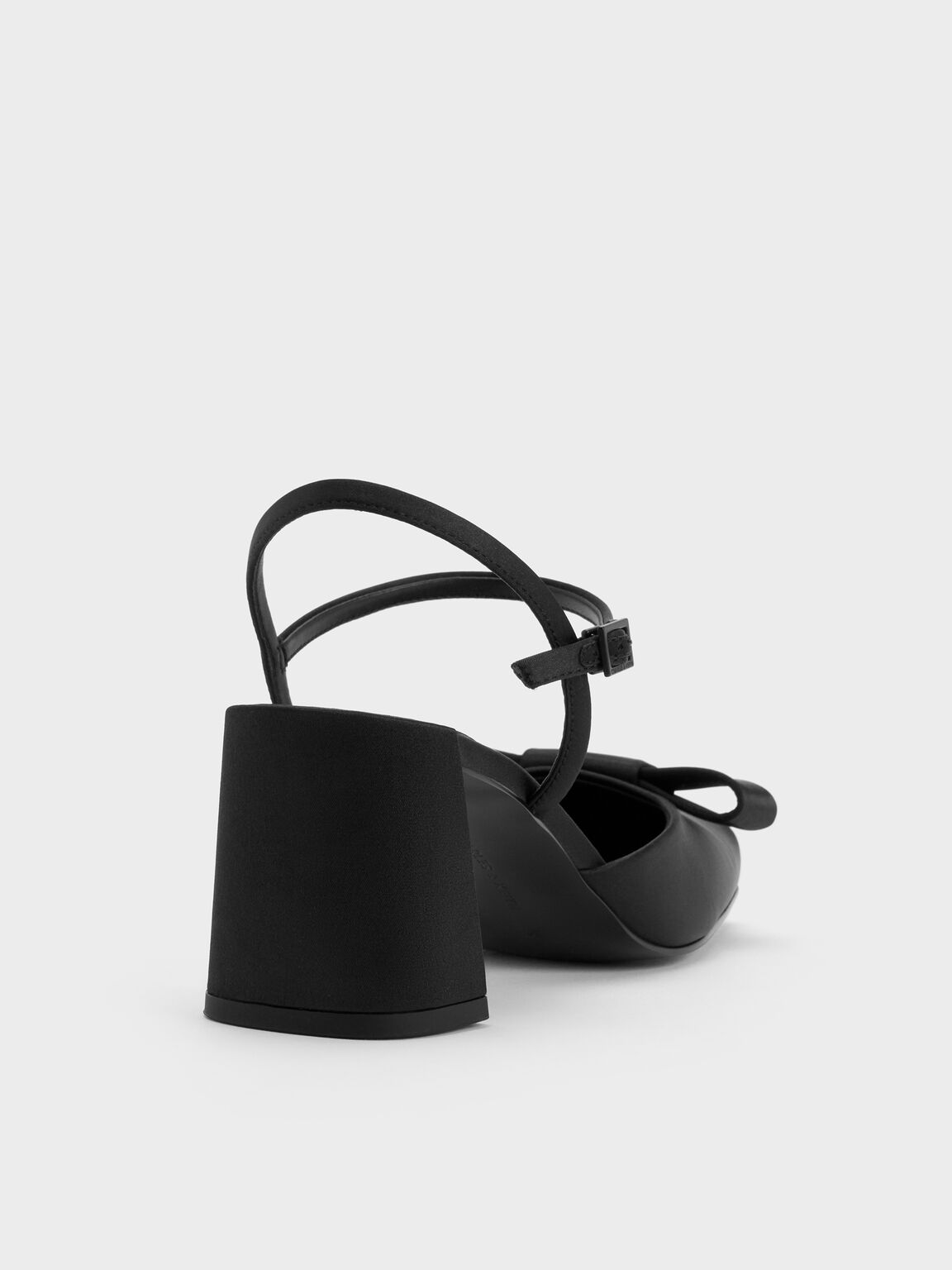 Brantley ブラントリー ボウ アンクルストラップパンプス, ブラックテクスチャード, hi-res