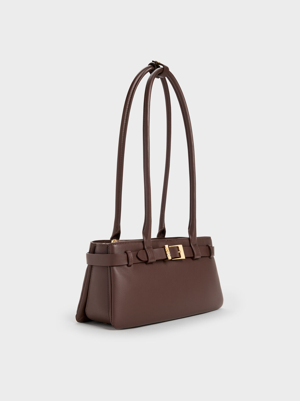 Jody ジョディー ジェニュインレザー ベルトショルダーバッグ, ダークブラウン, hi-res